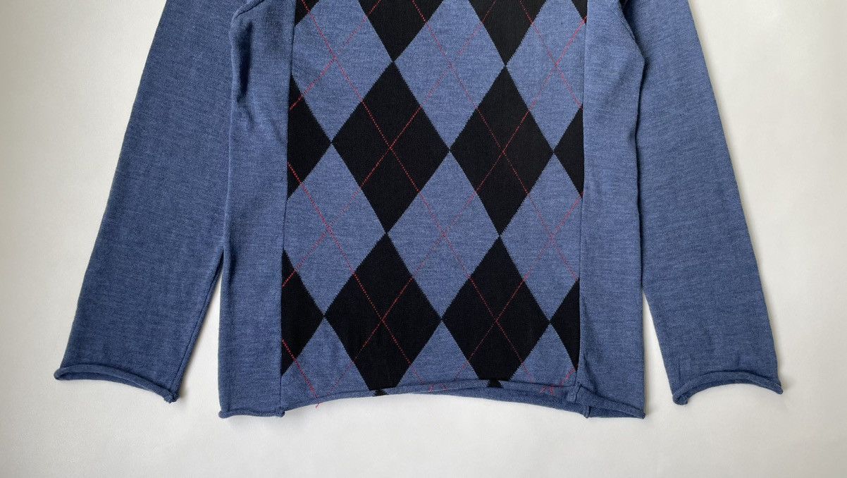 Comme des Garcons Raw Hem Argyle Patterned Sweater Size US M / EU 48-50 / 2 - 6 Thumbnail