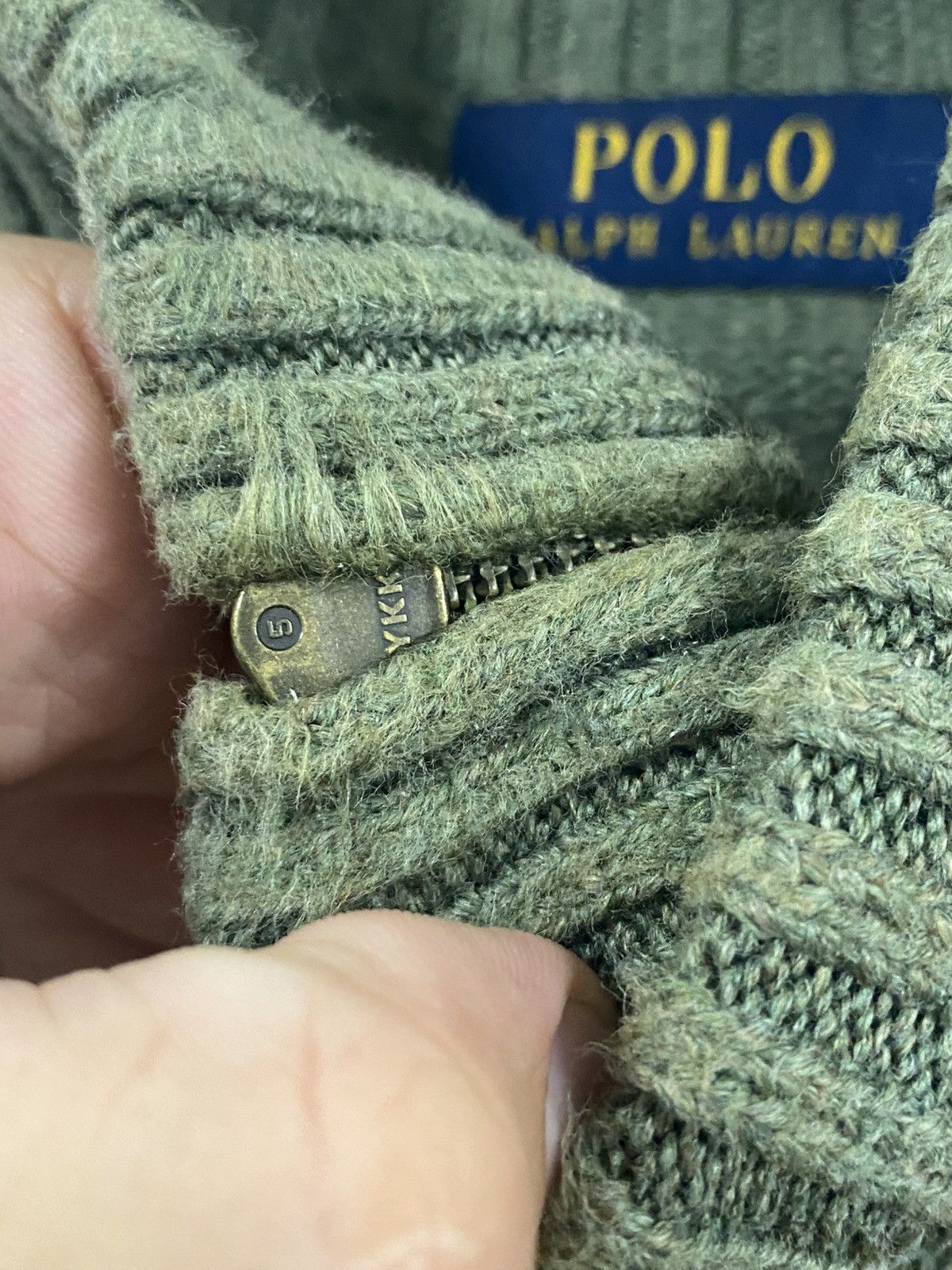 Polo Ralph Lauren Polo Ralph Lauren Green Knitted 1/4 zip Sweater Size: L Size US L / EU 52-54 / 3 - 4 Thumbnail
