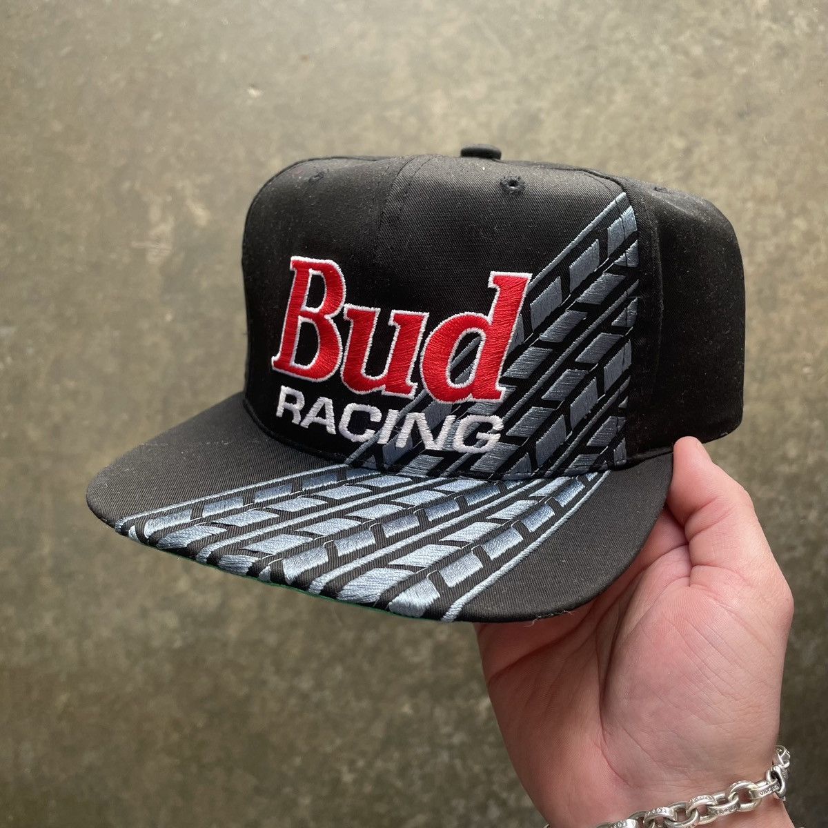 Budweiser × Vintage Vintage 90s Bud Racing Budweiser Snapback Hat Black Nascar Size ONE SIZE - 3 Thumbnail