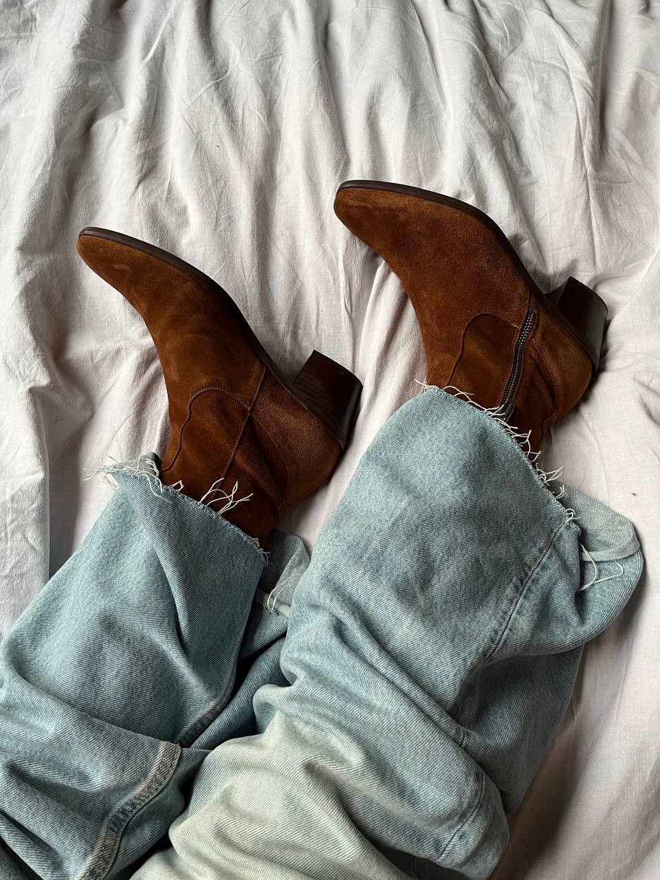 Other Wonders vintage women's brown suede ankle boots on heel Size US 10 / IT 40 - 1 Thumbnail
