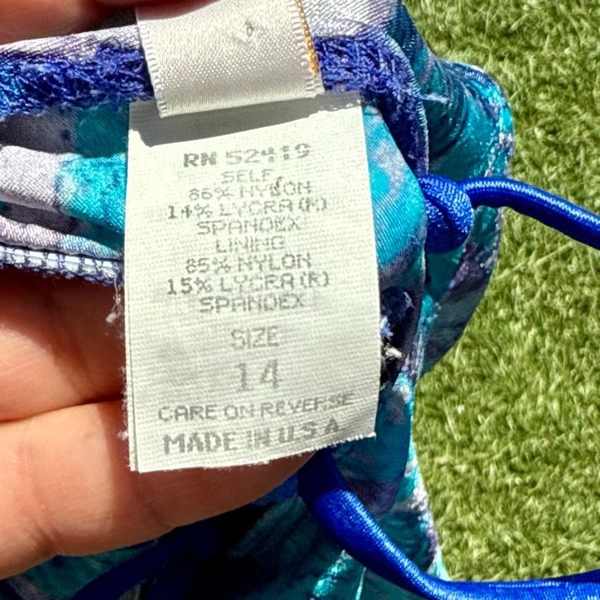 Vintage Vintage 90’s Sessa Strappy Blue One Piece Swim Suit Large 14 Size L / US 10 / IT 46 - 7 Thumbnail