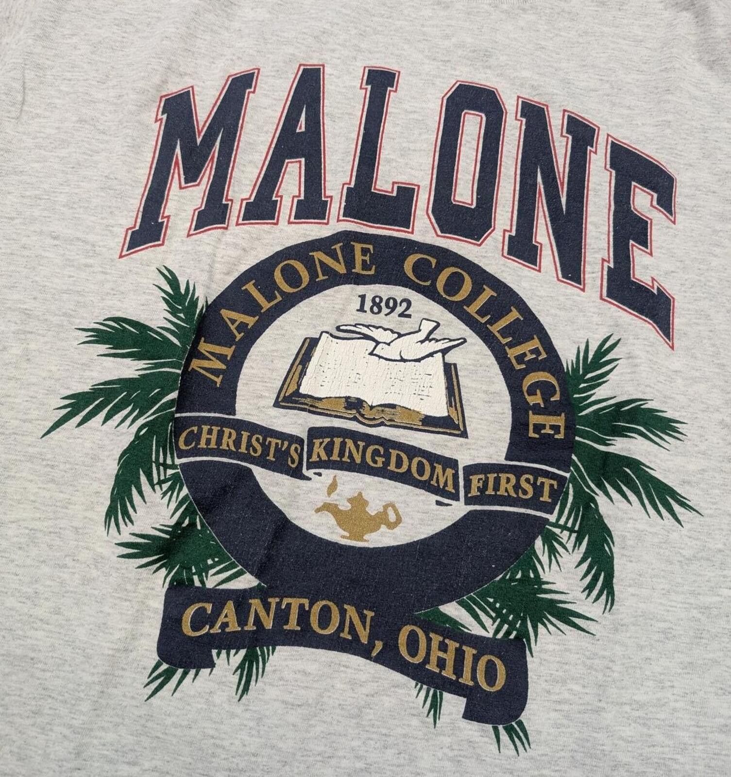 Vintage Vintage 90s Malone College Ohio We're On A Mission T-shirt Size US L / EU 52-54 / 3 - 2 Thumbnail