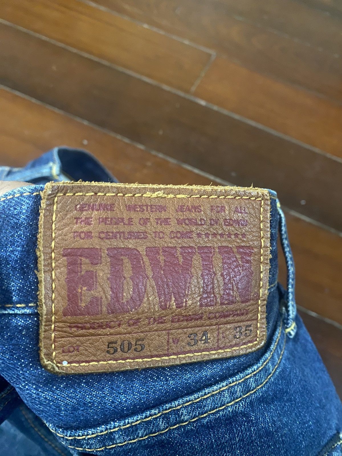 Edwin Vintage 90s Edwin 505 Selvedge Straight Jeans wide leg Size US 36 / EU 52 - 13 Thumbnail