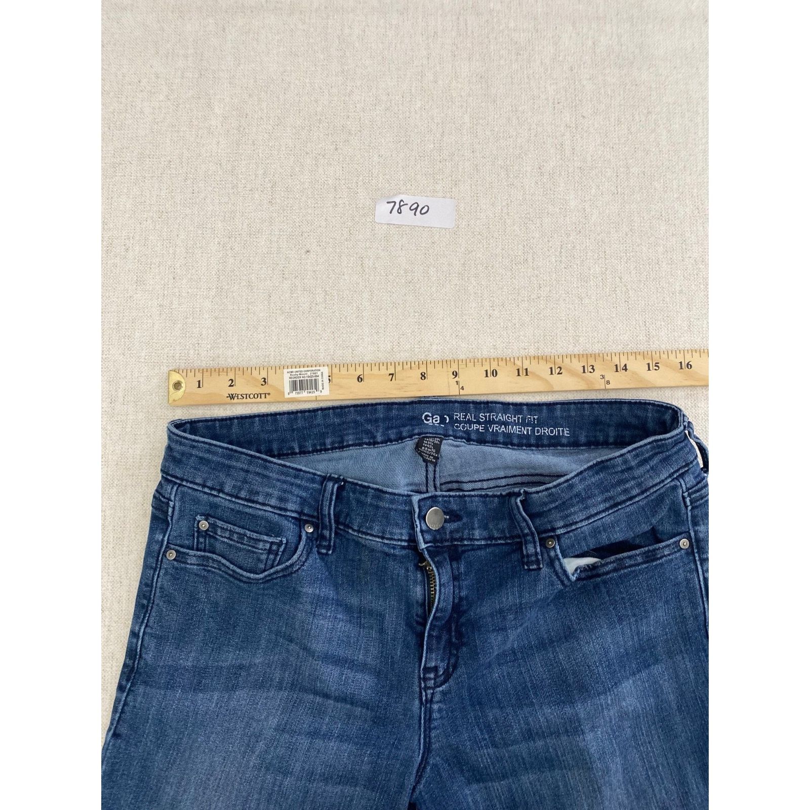 Gap Gap Jeans Womens 10 Blue Denim Regular Real Straight Fit Size 32" / US 10 / IT 46 - 6 Thumbnail