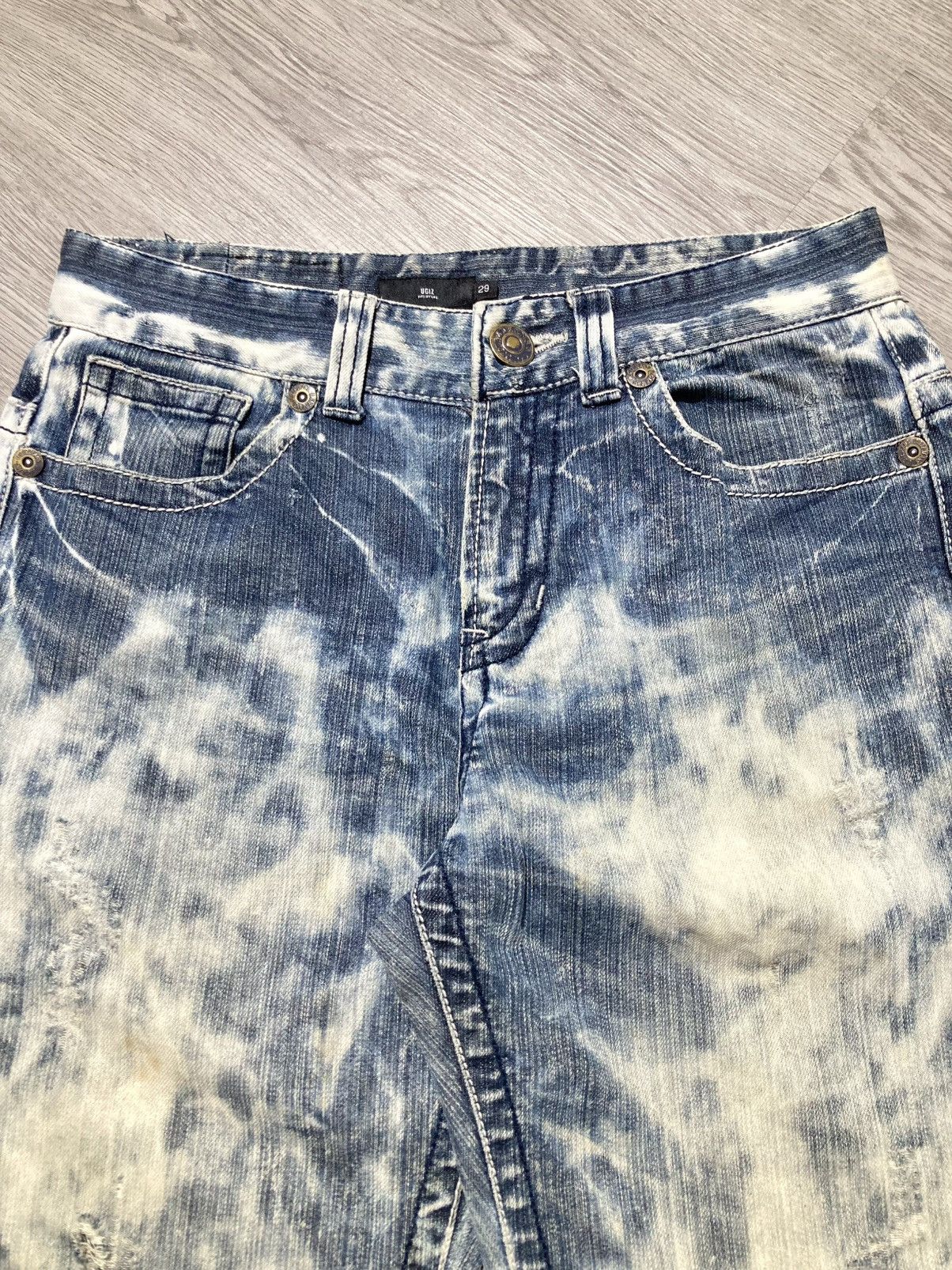 Tornado Mart 2000s Ugiz Distressed Ripped Acid Wash Denim Tornado Style Size US 29 - 5 Thumbnail