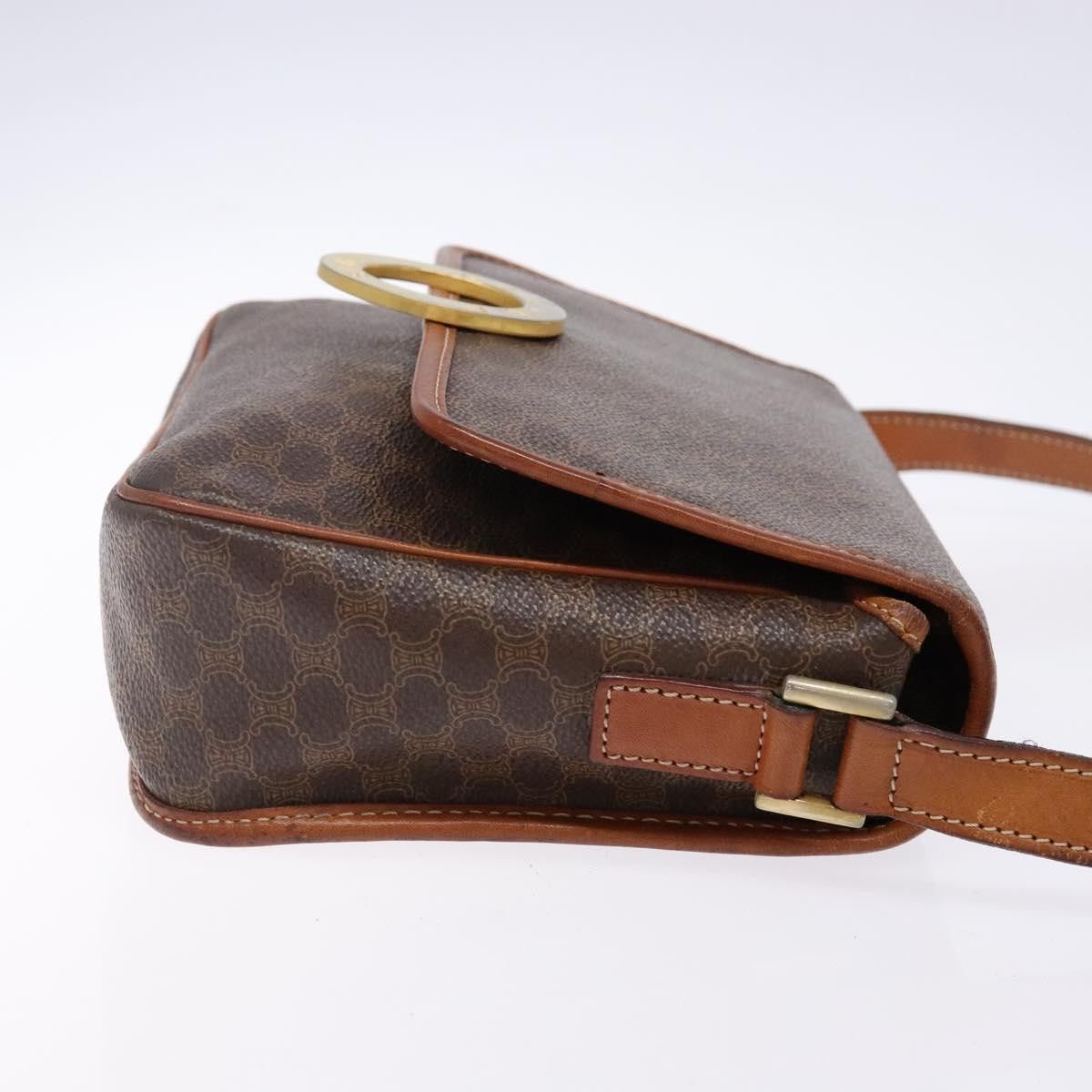 Celine CELINE Macadam Canvas Circle Shoulder Bag Pvc Leather Brown Size ONE SIZE - 4 Thumbnail