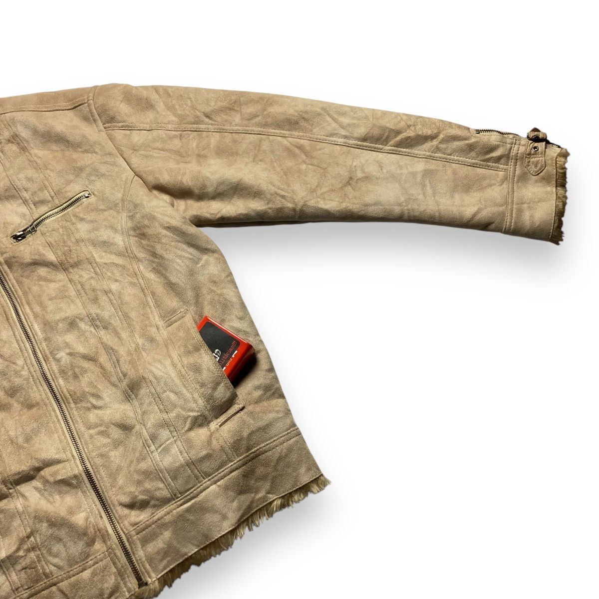 Le Grande Bleu (L.G.B.) 🇯🇵 MALE & CO SUEDE LEATHER LINED FAUX FUR JACKET Size US XL / EU 56 / 4 - 9 Thumbnail