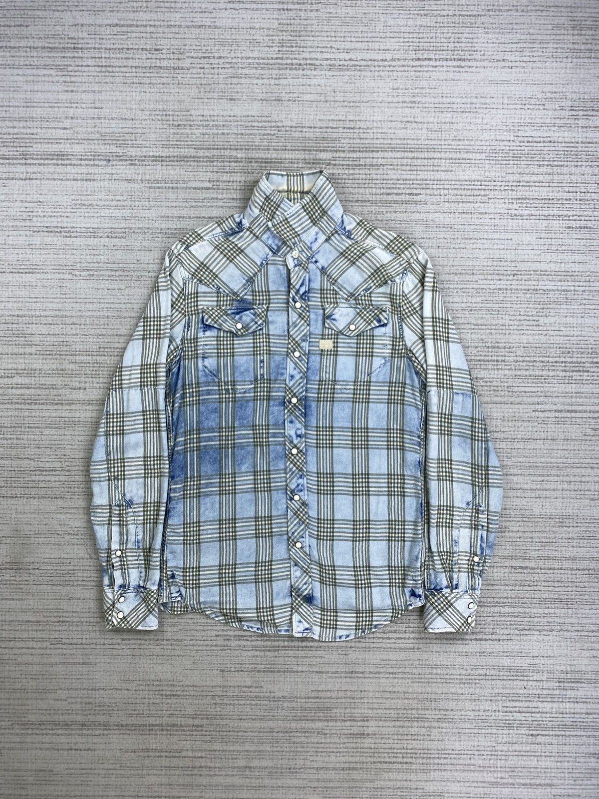 G-Star Vintage G-Star Raw Acid Wash Plaid Button Ups Shirt Size US S / EU 44-46 / 1 - 5 Thumbnail