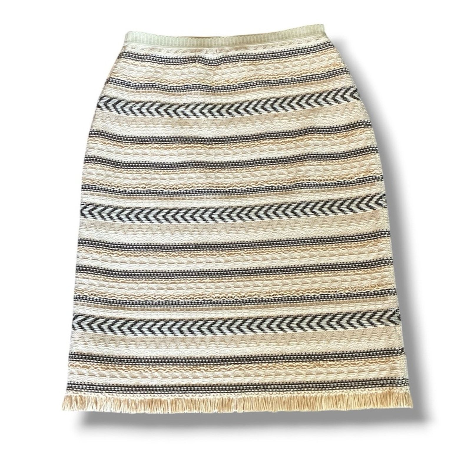 Tory Burch Tory Burch Jacquard midi skirt in wool blend with fringe Size 28" / US 6 / IT 42 - 2 Thumbnail