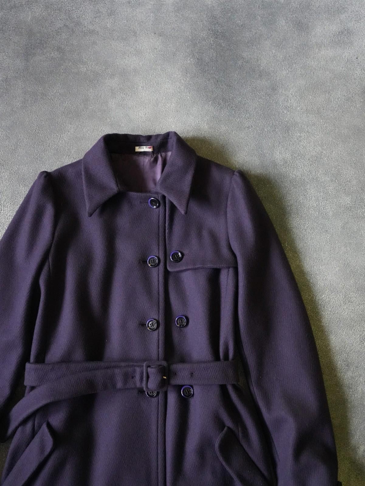 Miu Miu FW2008 Miu Miu Wool Belted Coat Front Yoke VINTAGE Size S / US 4 / IT 40 - 6 Thumbnail