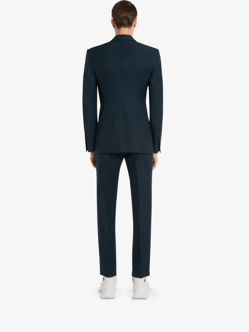 Alexander McQueen o1srvl11e0226 Wool Mohair Single-Breasted Jacket In Navy Size US L / EU 52-54 / 3 - 4 Thumbnail