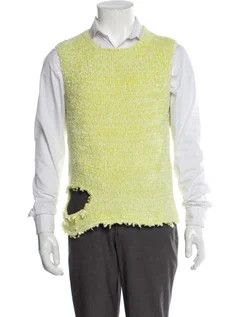 Jil Sander o1y1124 Silk Scoop Neck Sweater in Yellow Size US L / EU 52-54 / 3 - 1 Thumbnail