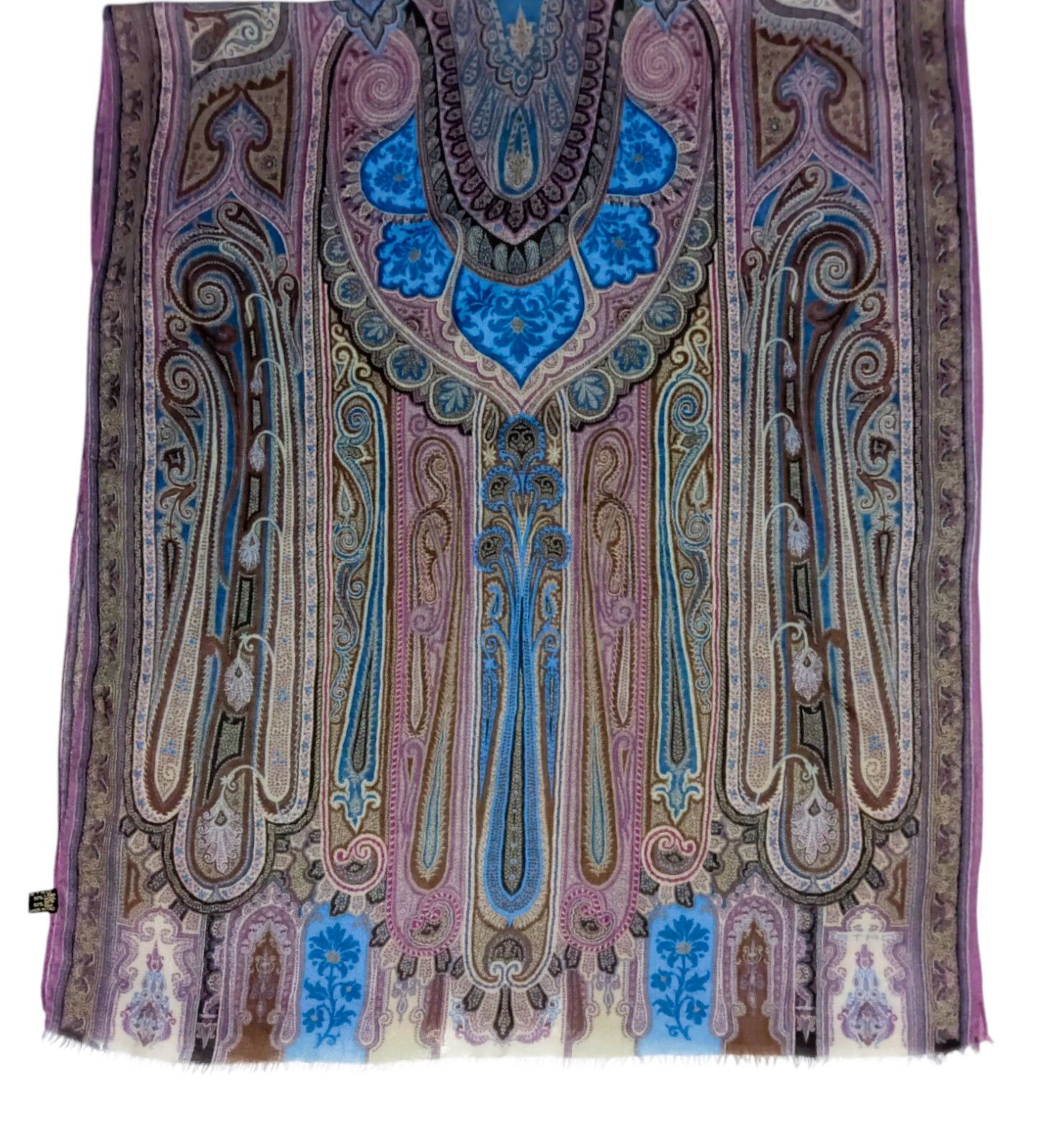 Etro ETRO MILANO ITALY Paisley Gray Vintage Silk Wool Scarf Shawl Size ONE SIZE - 1 Thumbnail
