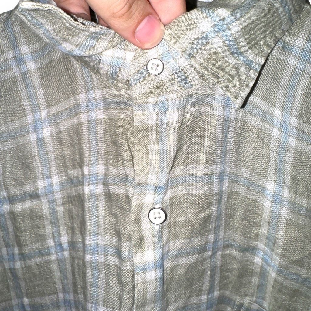 Peter Millar Peter Millar Sage Green 100% Linen Button Up Shirt Size L Size US L / EU 52-54 / 3 - 3 Thumbnail
