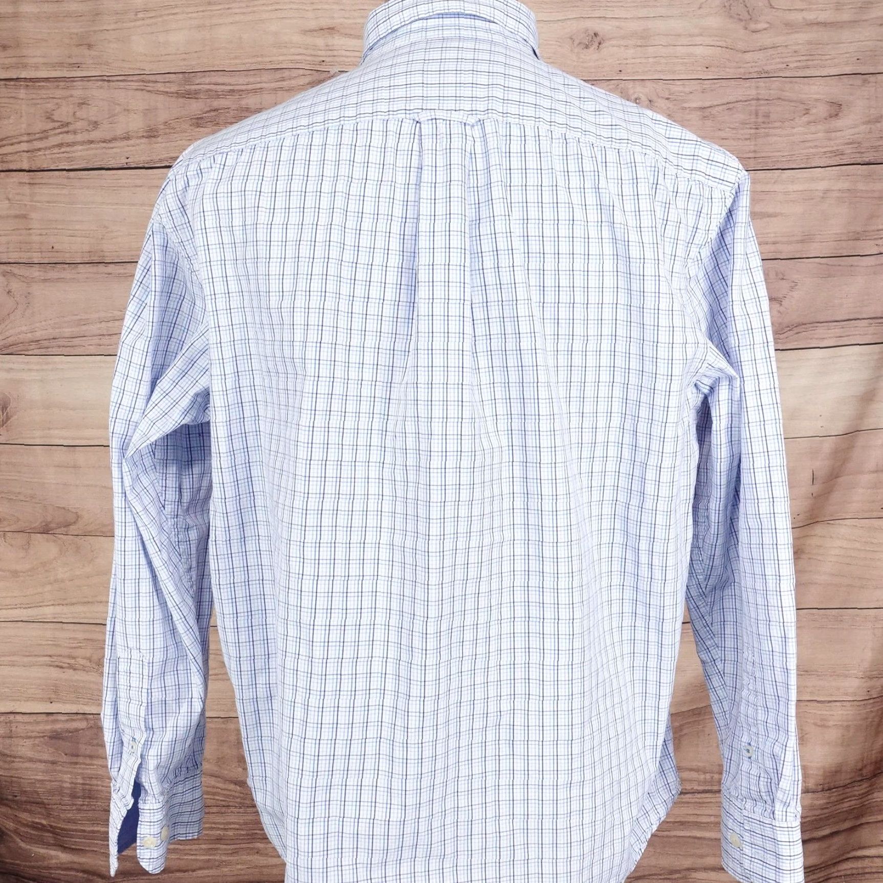 Izod IZOD Shirt Mens Large Blue Check Long Sleeve Button Down Cotton Casual Size US L / EU 52-54 / 3 - 4 Thumbnail