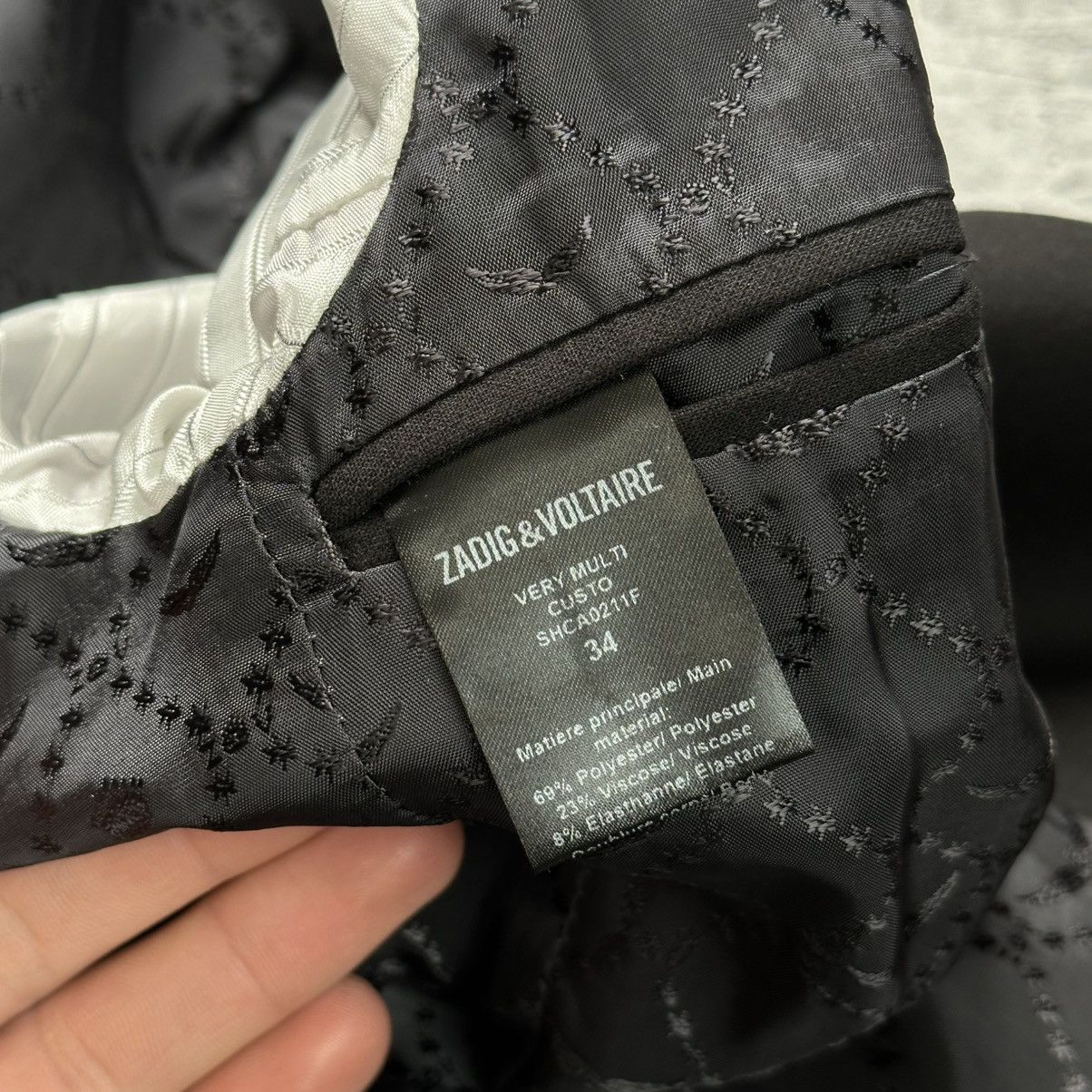 Zadig & Voltaire Zadig Voltaire Viva Strass Star Blazer Black Women’s Size 34 Size XS / US 0-2 / IT 36-38 - 14 Thumbnail