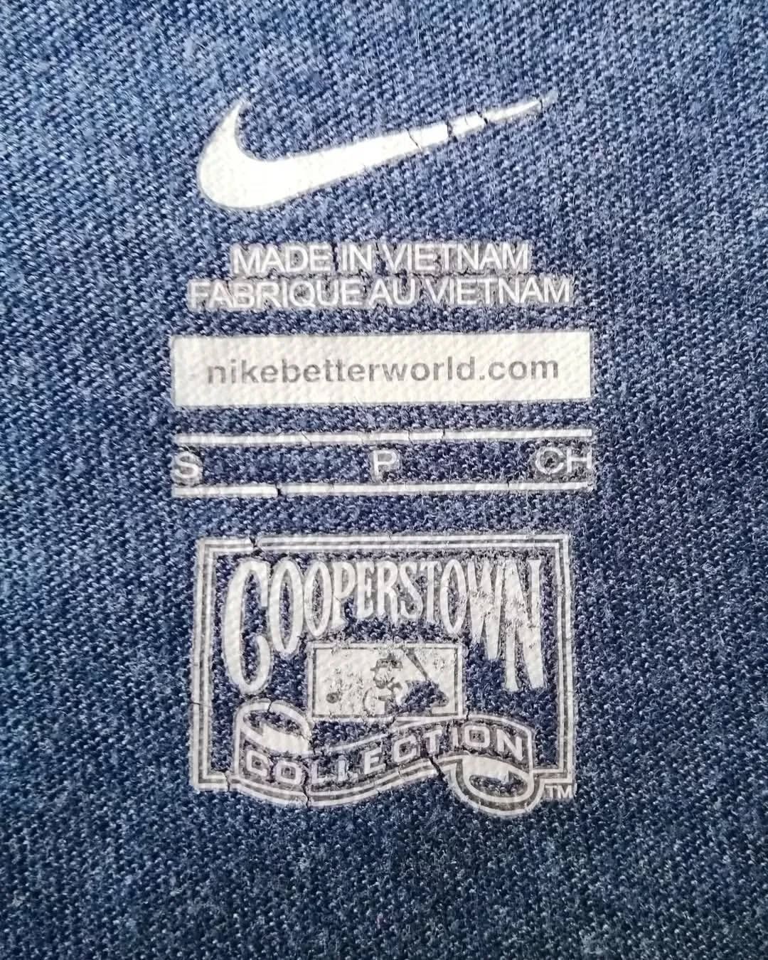 MLB × Nike Nike Boston Spellout Striped Blue and Red V-Neck Woman Tees Size S / US 4 / IT 40 - 5 Thumbnail