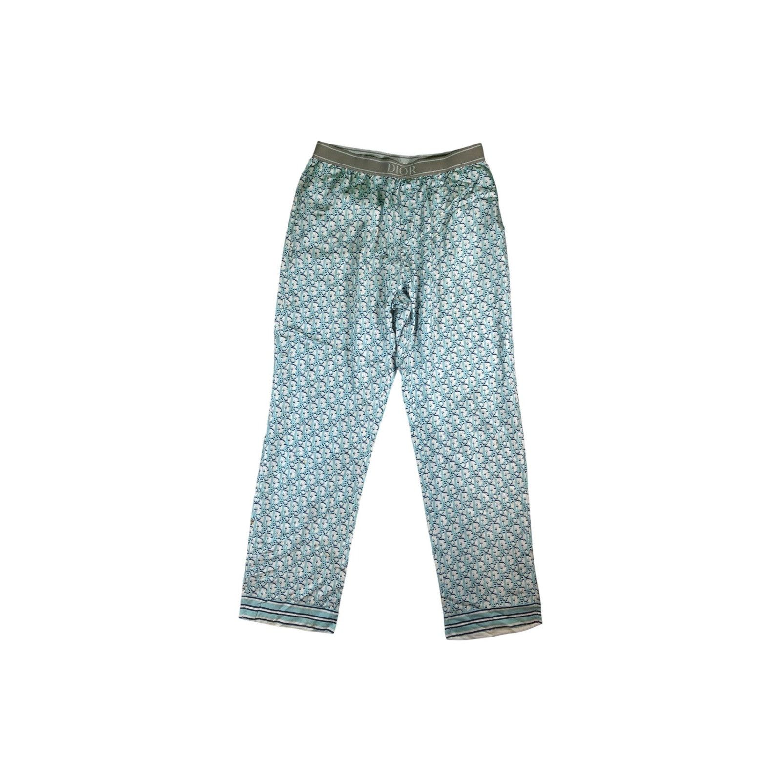 Dior Dior Oblique Baby Blue & Navy Silk Pants Size 32" / US 10 / IT 46 - 1 Thumbnail