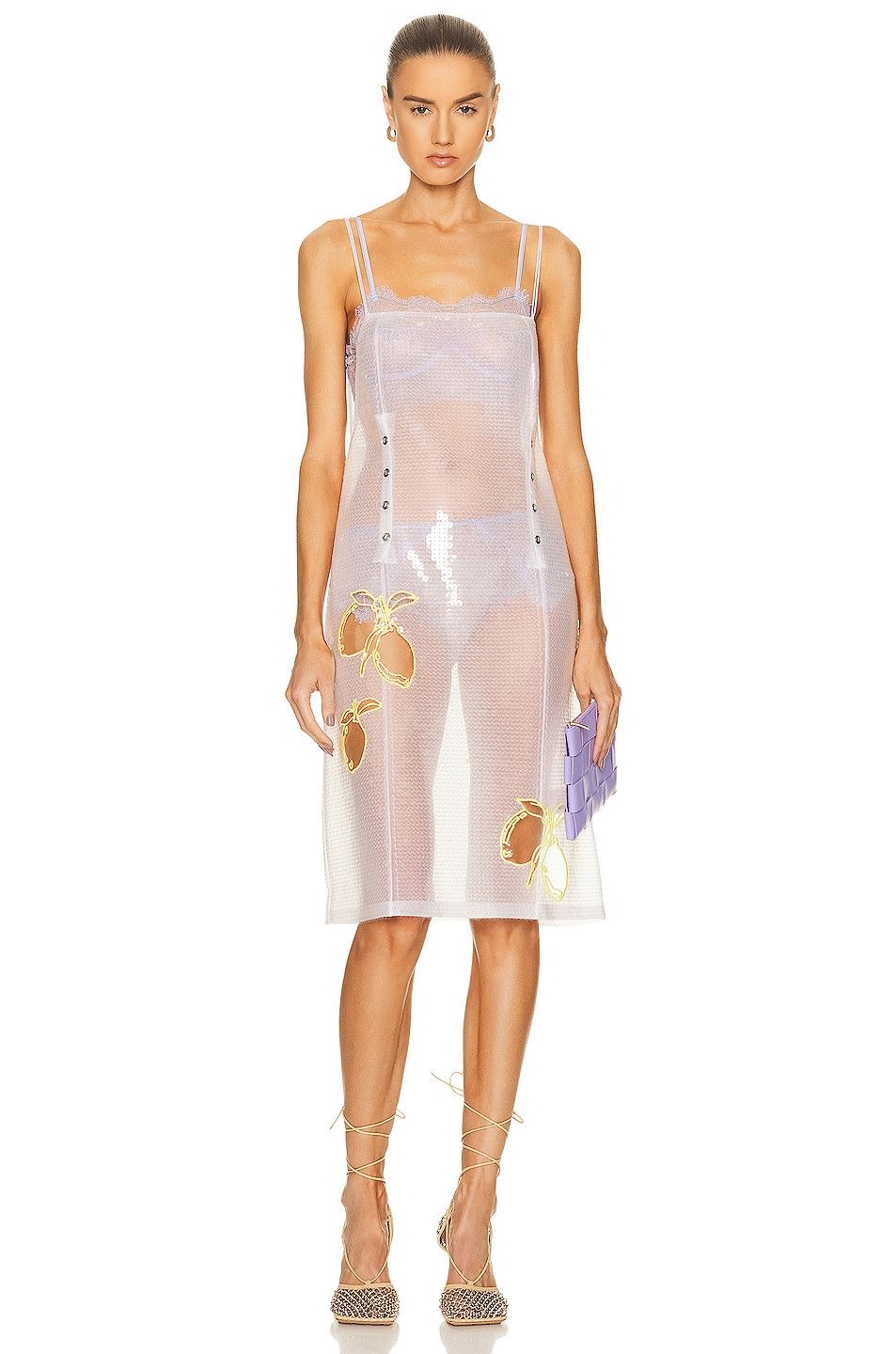 Bottega Veneta sheer jersey and sequins dress Size S / US 4 / IT 40 - 1 Thumbnail