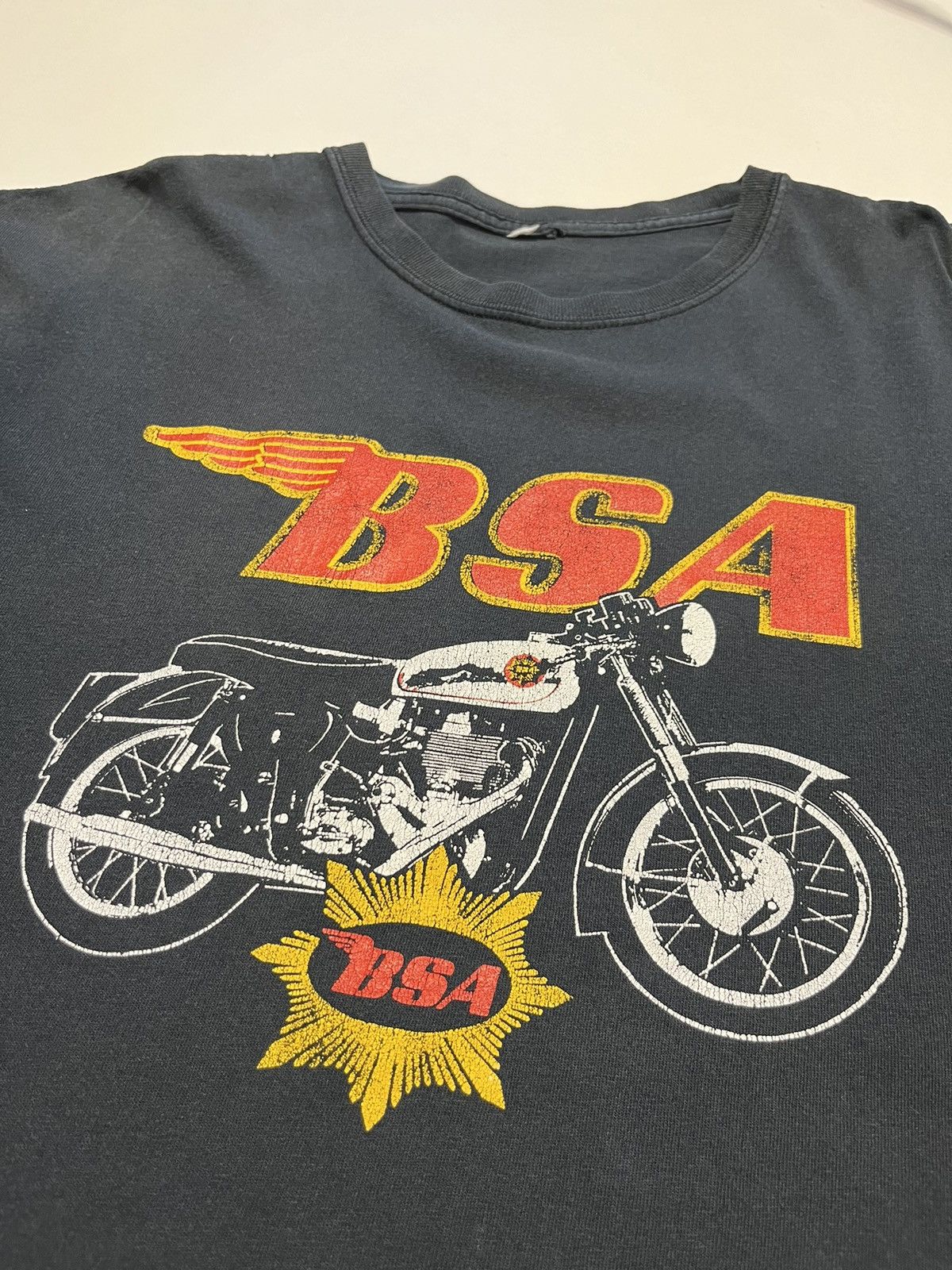 NASCAR Vintage Perfectly Washed BSA Motorcycle T-shirt Size US L / EU 52-54 / 3 - 5 Thumbnail
