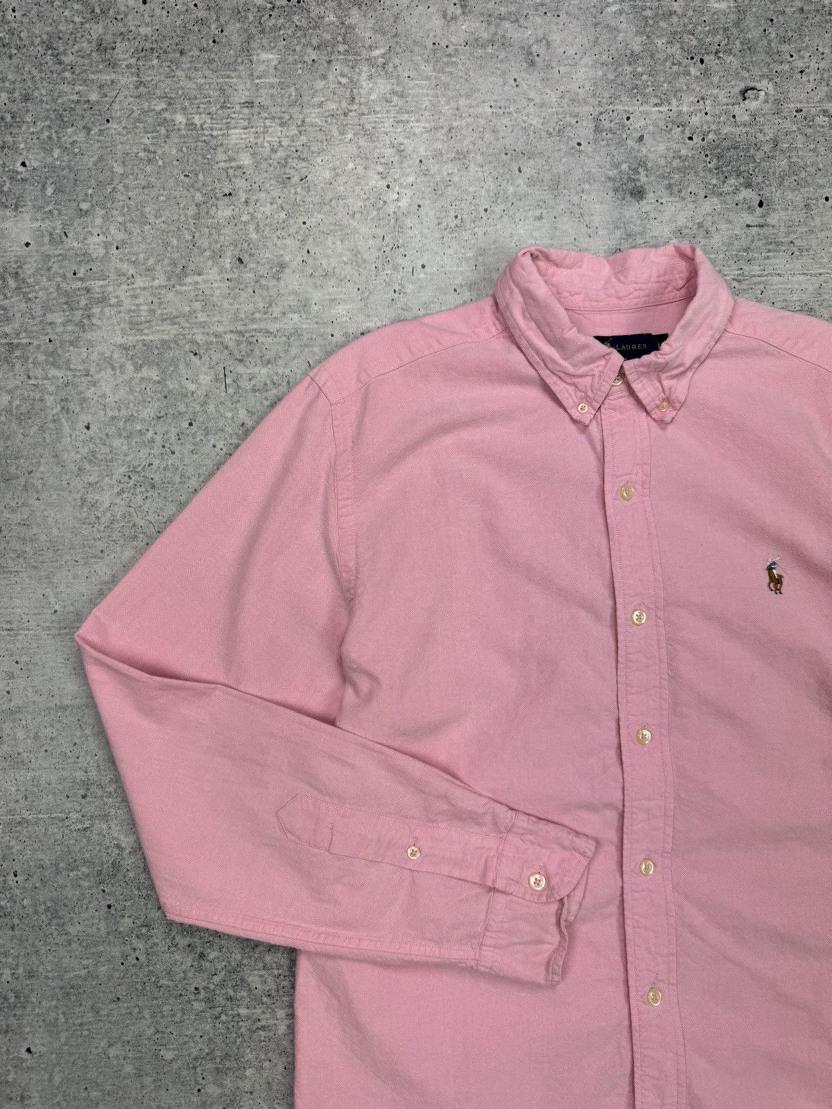 Polo Ralph Lauren × Vintage Vintage Polo Ralph Lauren Pink Casual Button Ups Dress Shirt Size US L / EU 52-54 / 3 - 3 Thumbnail