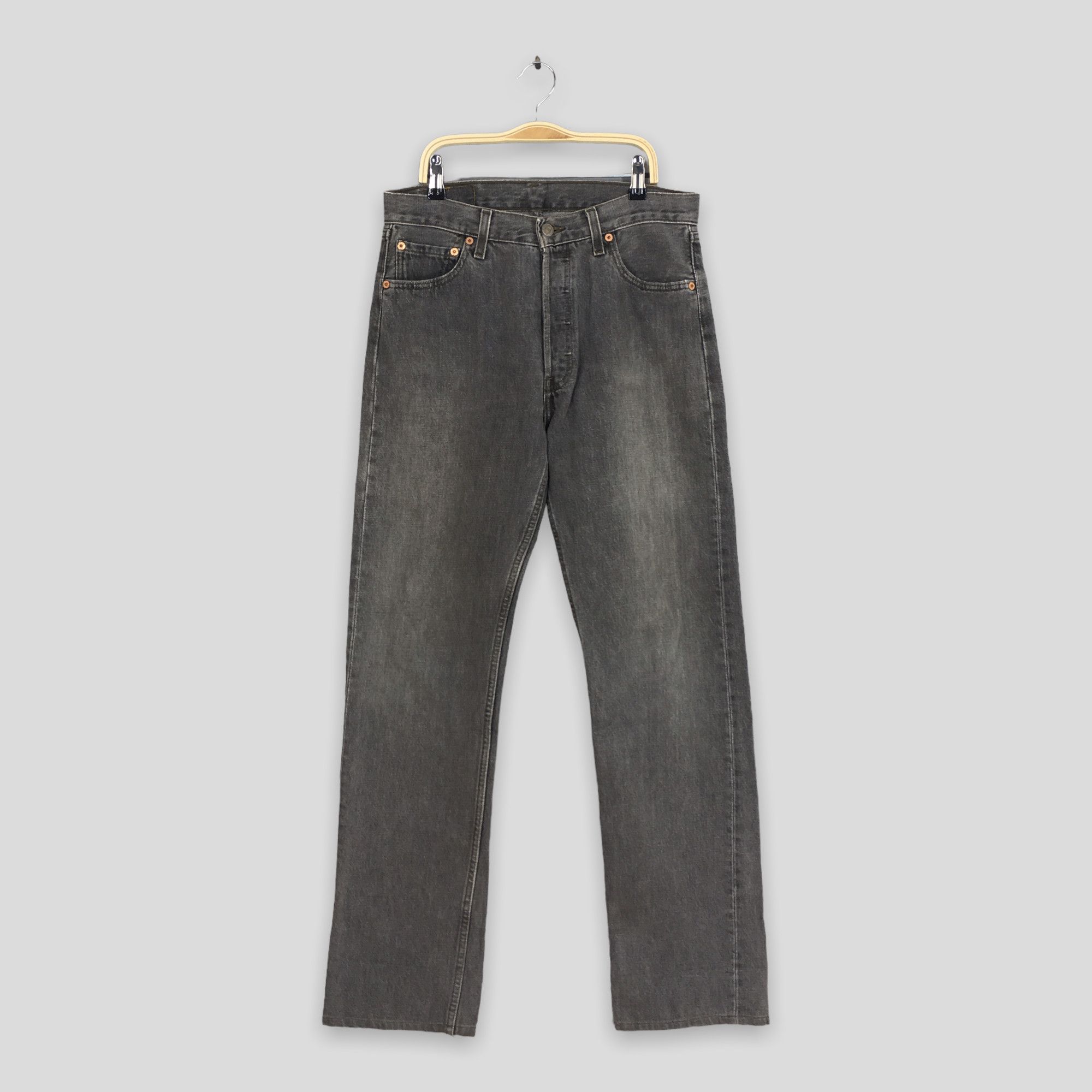 Levi's Size 30x31 Vintage 90s Levi's 501 Faded Black Jeans S1938 Size US 30 / EU 46 - 1 Thumbnail