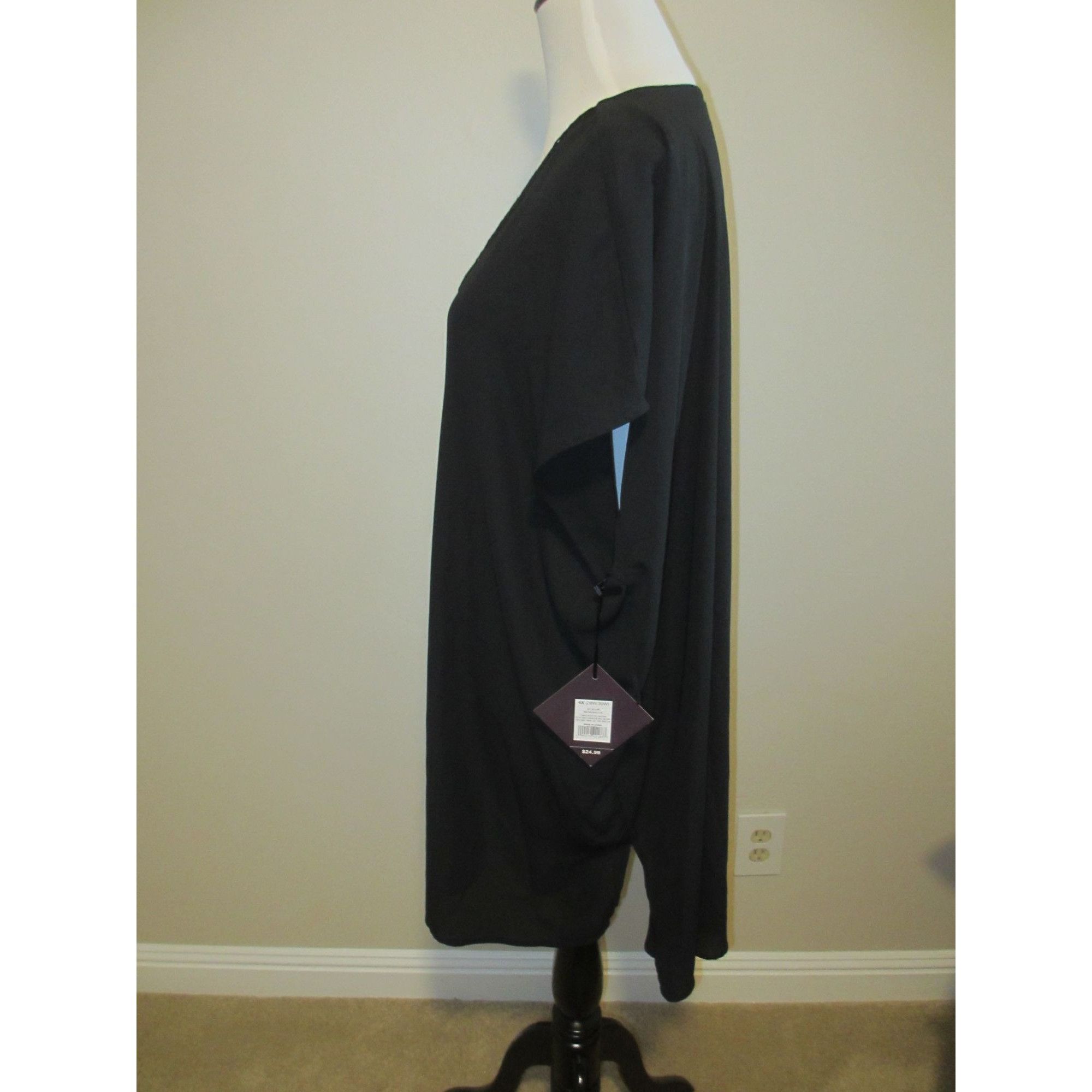 Other AVA & VIV Black Kimono-Style Tunic Dress With Crochet Trim V Size 4XL / US 24-26 - 5 Thumbnail