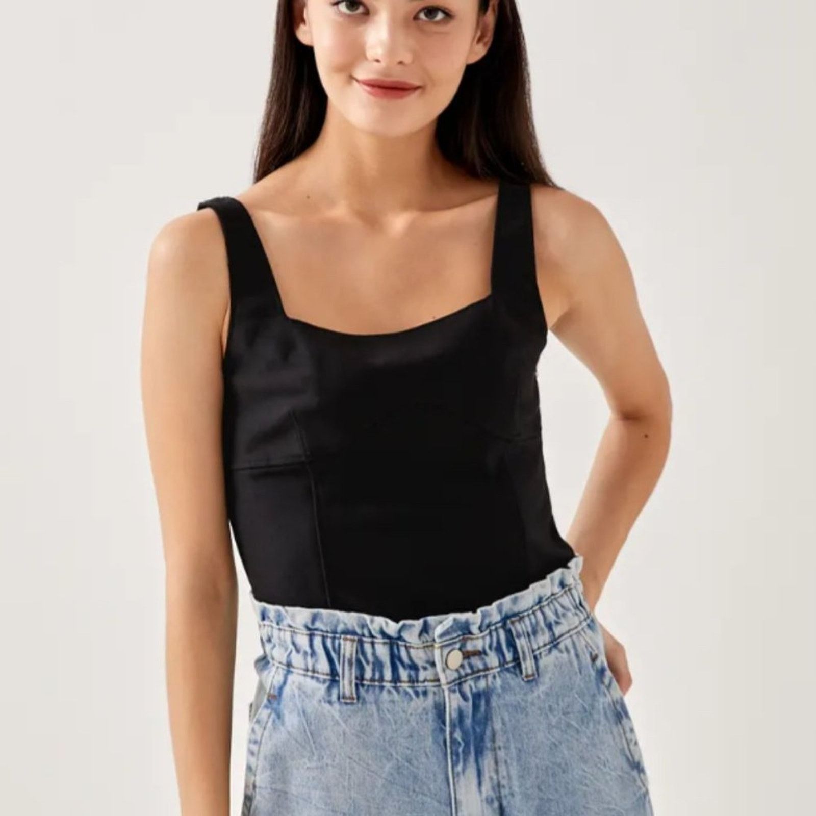 Other Love Bonito Black Tanalyn Square Neck Bustier Top Size M / US 6-8 / IT 42-44 - 5 Thumbnail