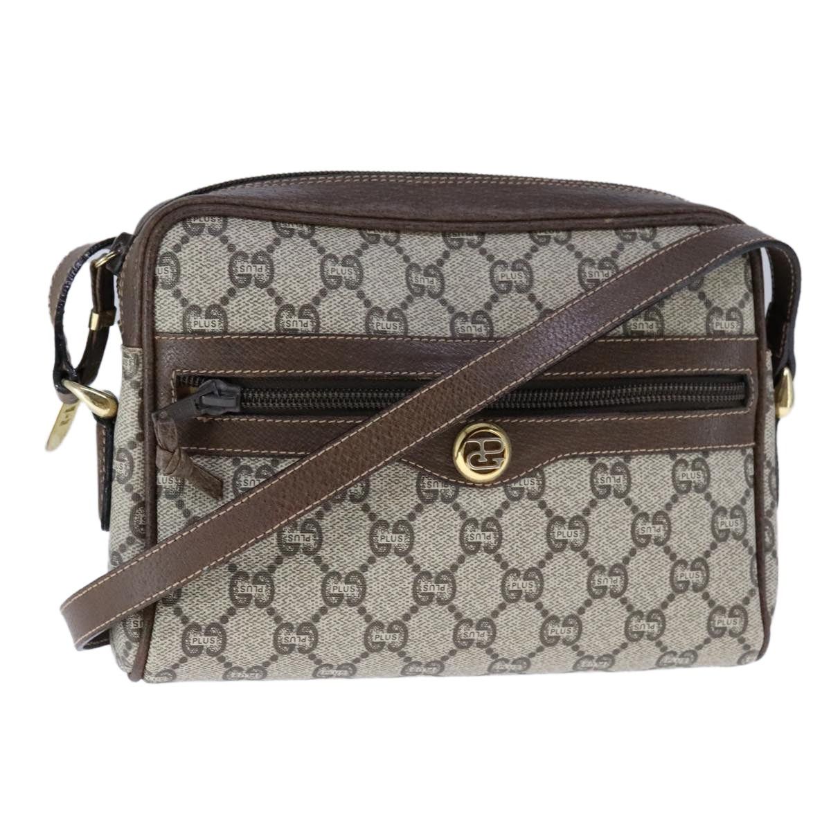 Gucci GG Plus Supreme Shoulder Bag Pvc Leather Beige, Women's
