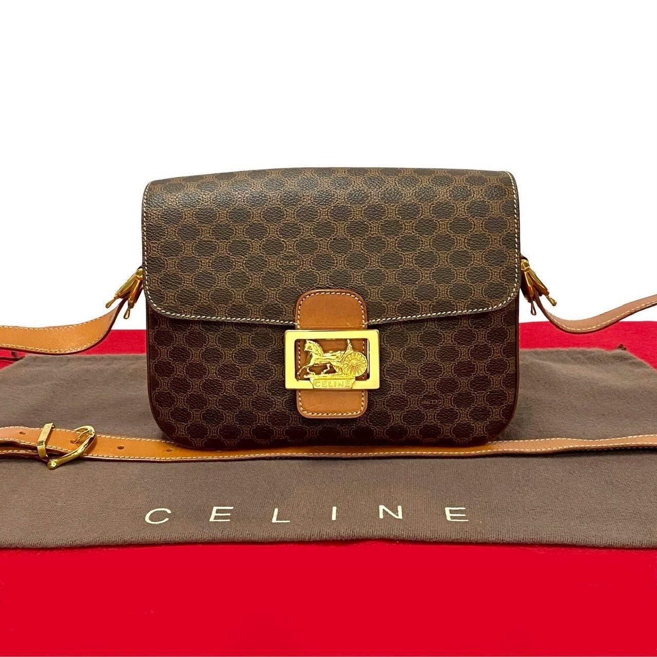 Celine Celine Shoulder Bag Brown Leather Size ONE SIZE - 1 Thumbnail