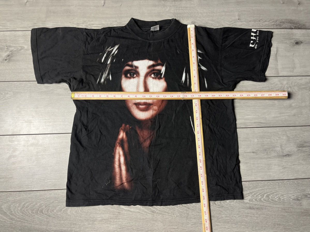Band Tees Vintage 90s Cher AOP Do You Believe? Black T-shirt Sz Large Size US L / EU 52-54 / 3 - 6 Thumbnail