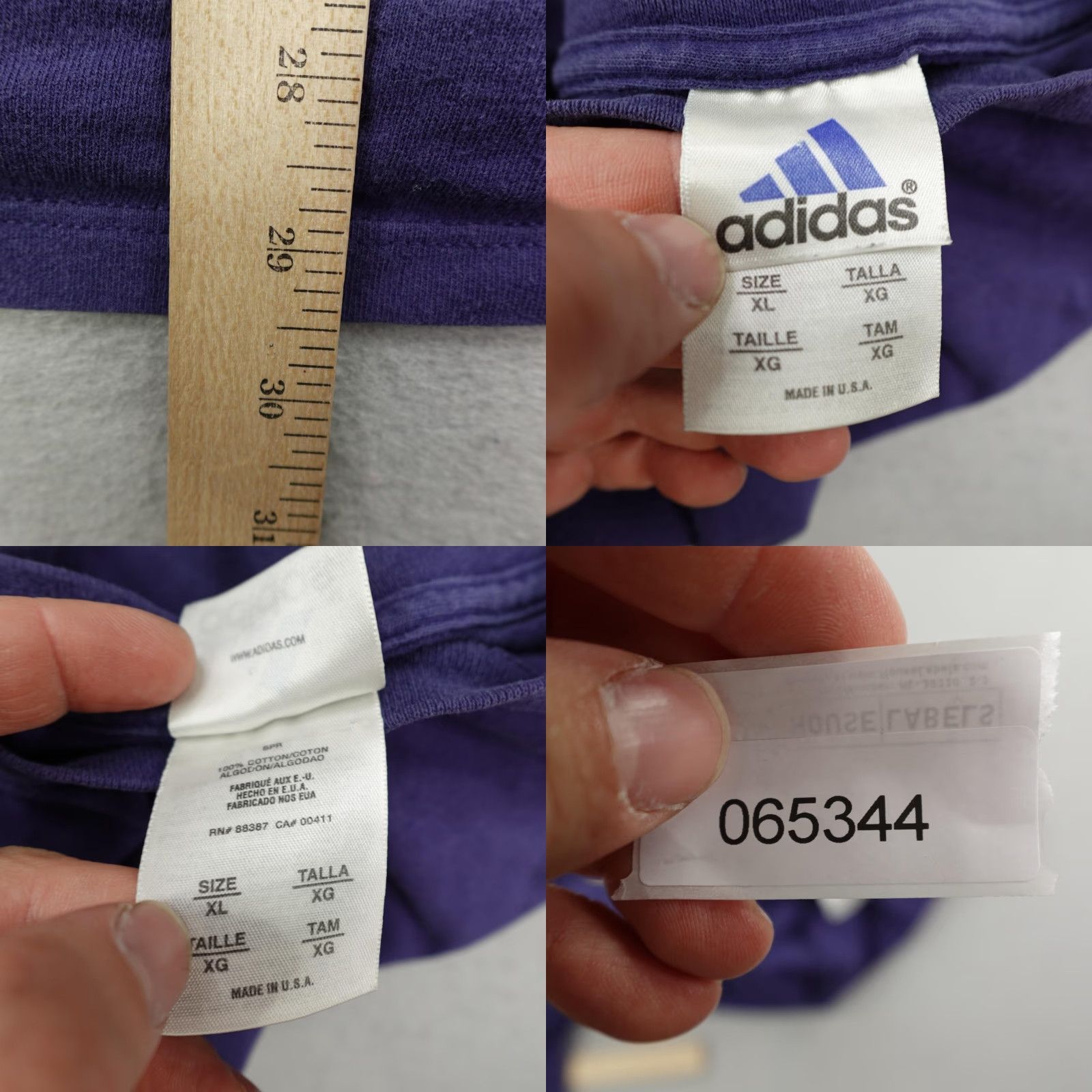 Adidas VINTAGE Adidas Shirt Mens XL Blue Yellow Sleeve Graphic Spell Out 90s Made USA Men XL Crew Neck Cotton T-Shirt Size US XL / EU 56 / 4 - 8 Thumbnail