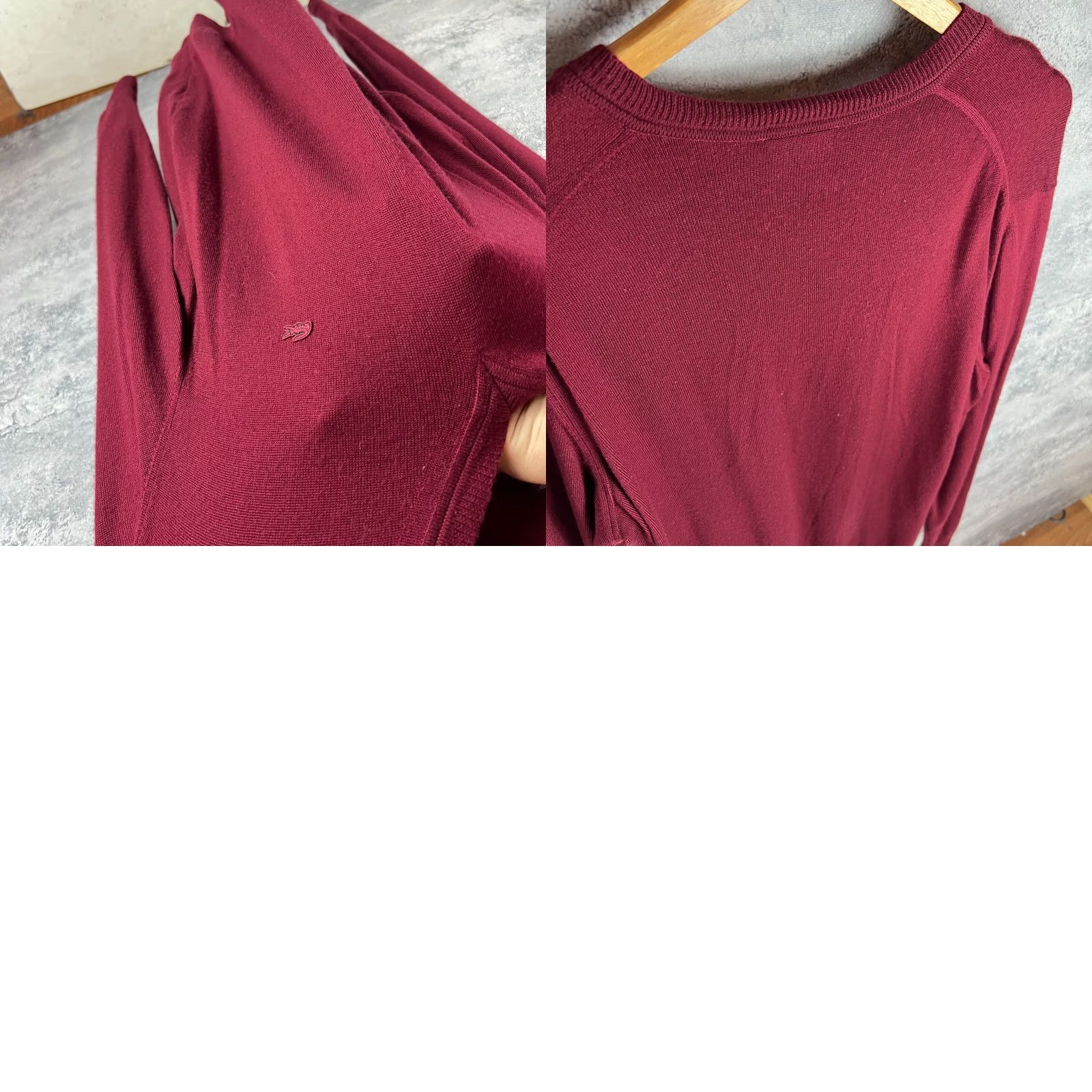 Lacoste Lacoste Sweater Wool V-Neck Burgundy Men’s Pullover Size 6 Classic Red Size US S / EU 44-46 / 1 - 8 Thumbnail