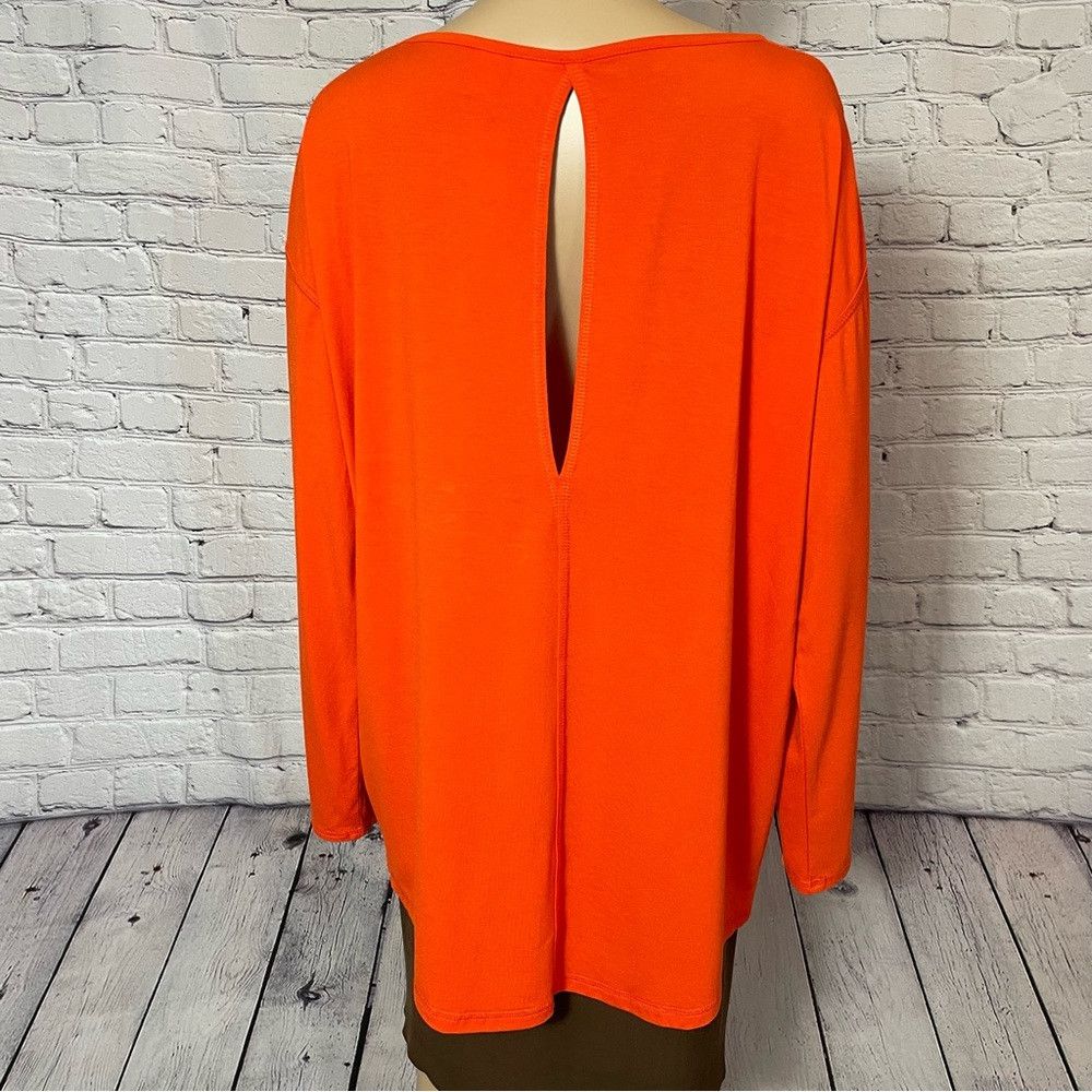 Chicos NWT New Zenergy By Chico's Orange Cage-Shoulder Tunic Size Size L / US 10 / IT 46 - 5 Thumbnail