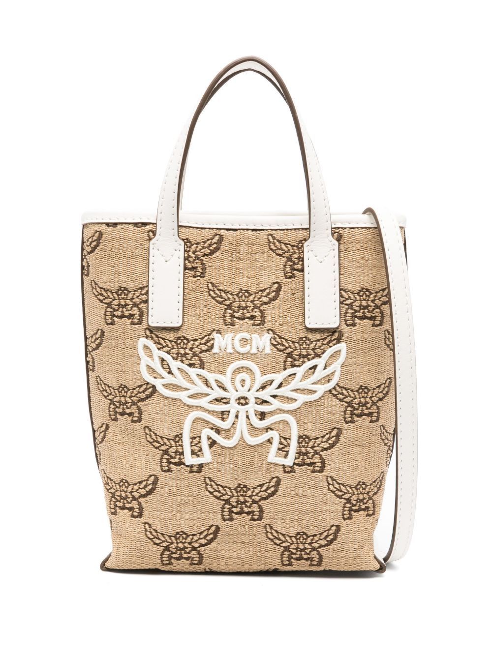MCM Mini Tote Bag in Beige, Women's