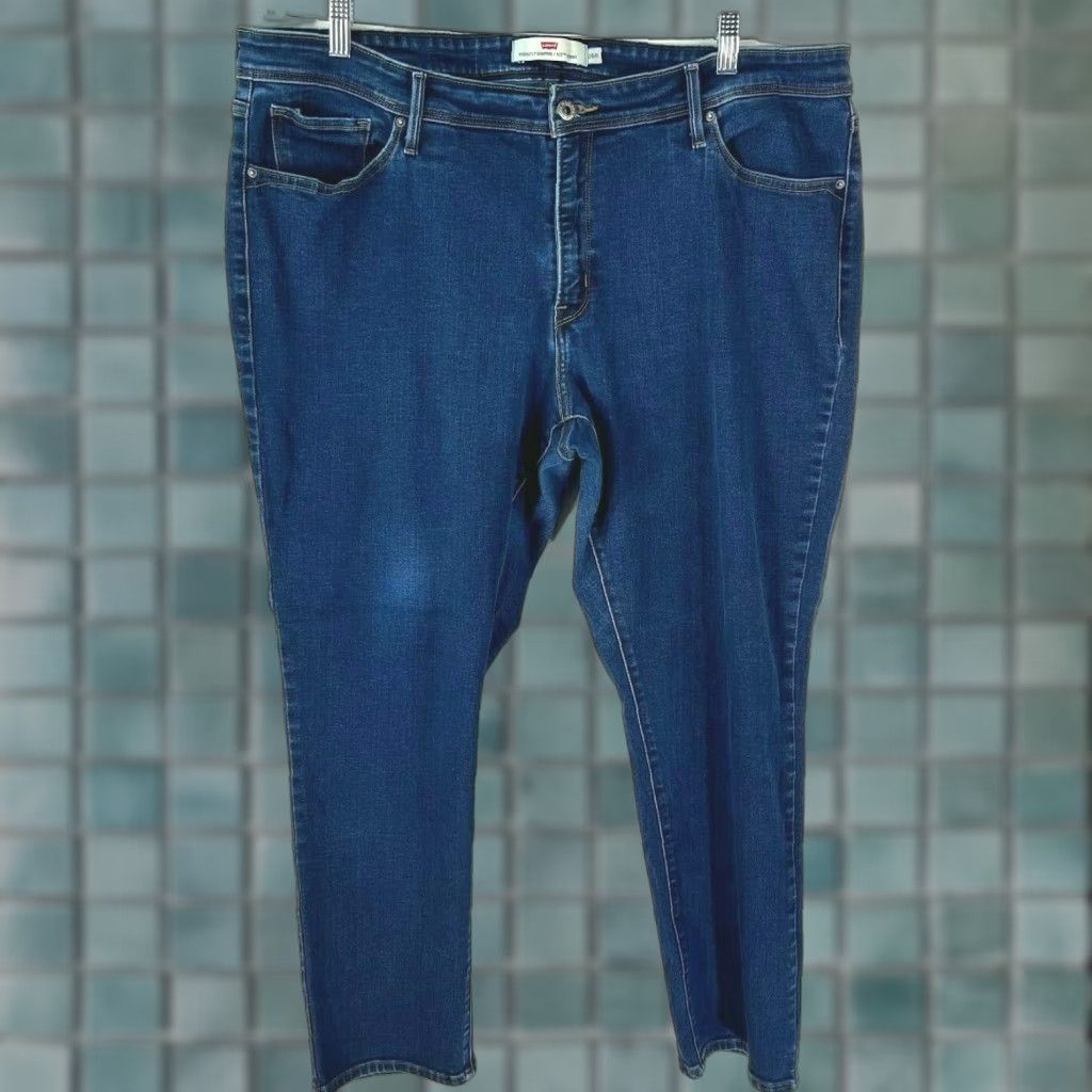 Levi's Levi's Women's Skinny Jeans 24W Blue Cotton Mid Rise 30-Inch Inseam Pockets Stretch Size 42" / US 20 - 1 Thumbnail
