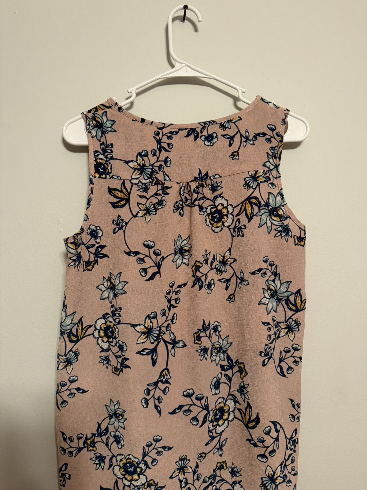 Other Sleeveless Floral Blouse Light Pink with Blue, Yellow Flower Size XS / US 0-2 / IT 36-38 - 7 Thumbnail