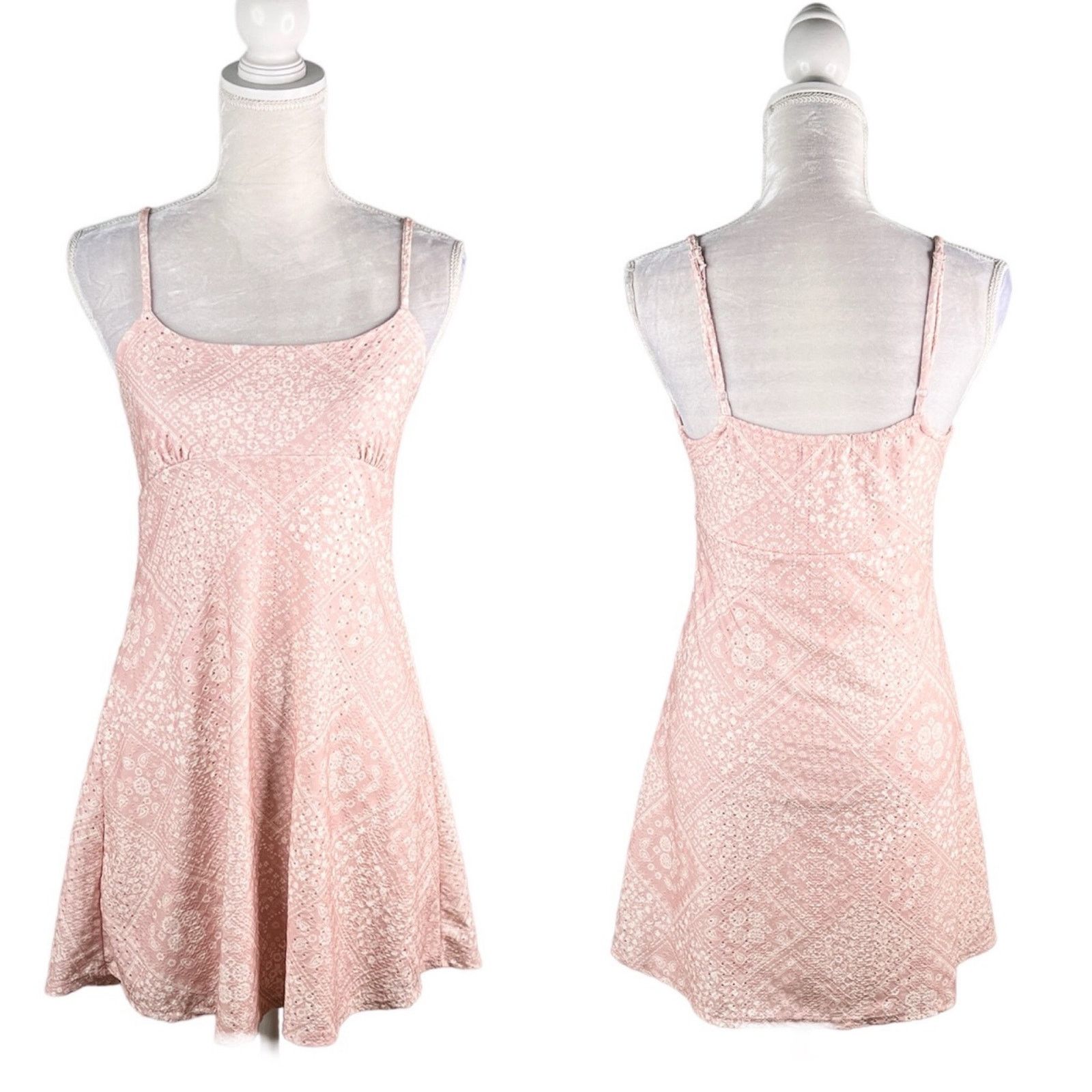 Other Altar'd State Dress M Pink Cream Adjustable Straps Mini Size M / US 6-8 / IT 42-44 - 1 Thumbnail