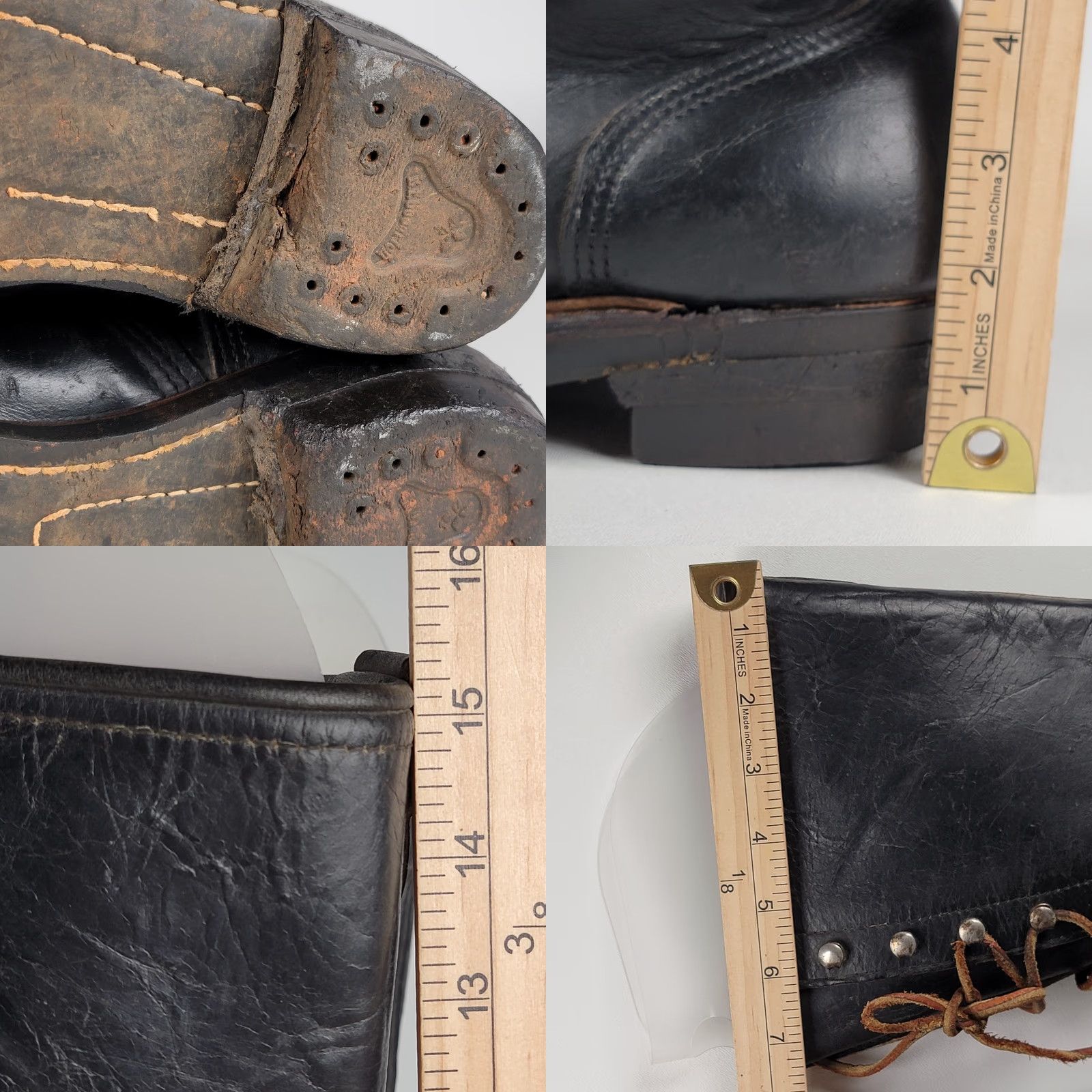 Vintage VINTAGE Good Year Welted Tall Boots Men 9 M Black Logger Sieberling Soles Size US 9 / EU 42 - 9 Thumbnail