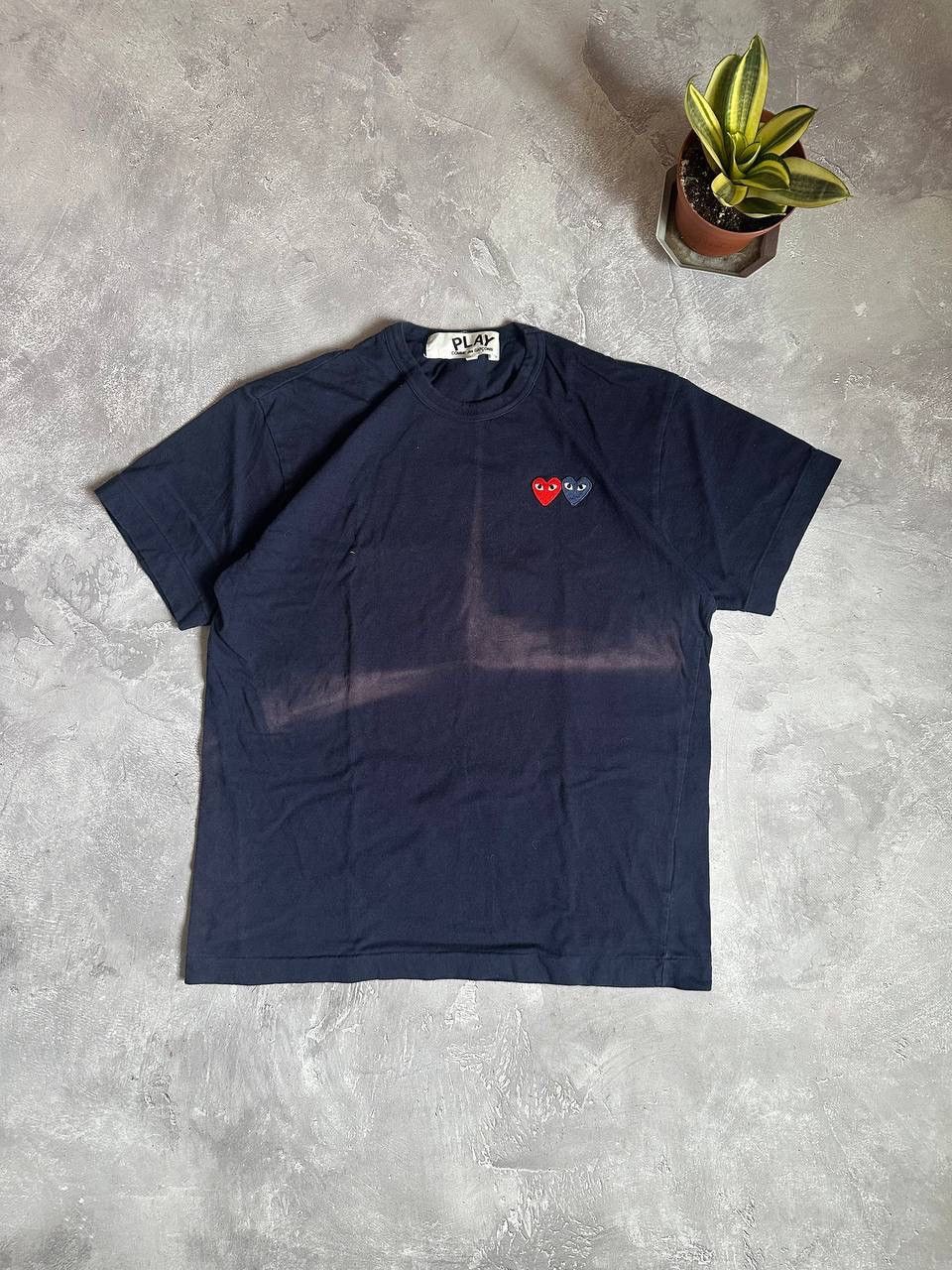 Comme des Garcons Comme Des Garçons Double Heart Faded Blue CDG T-Shirt Size US L / EU 52-54 / 3 - 2 Thumbnail