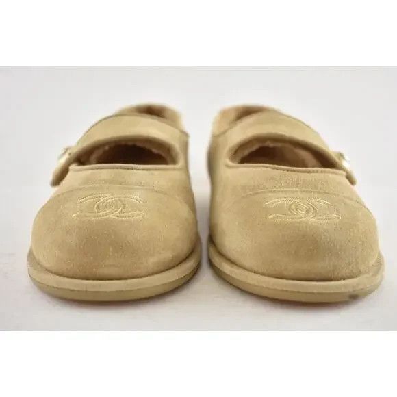 Chanel os11x0426 Shearling Fur Mary Jane Moccasin Loafers in Tan Size US 9 / IT 39 - 5 Thumbnail