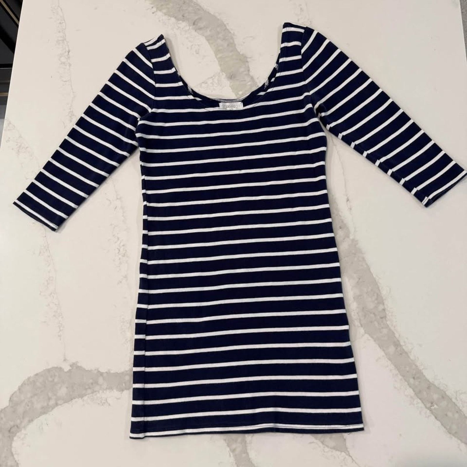 Forever 21 Forever21 Stripe Knit Scoop Neck Bodycon Dress Womens Large Size L / US 10 / IT 46 - 1 Thumbnail