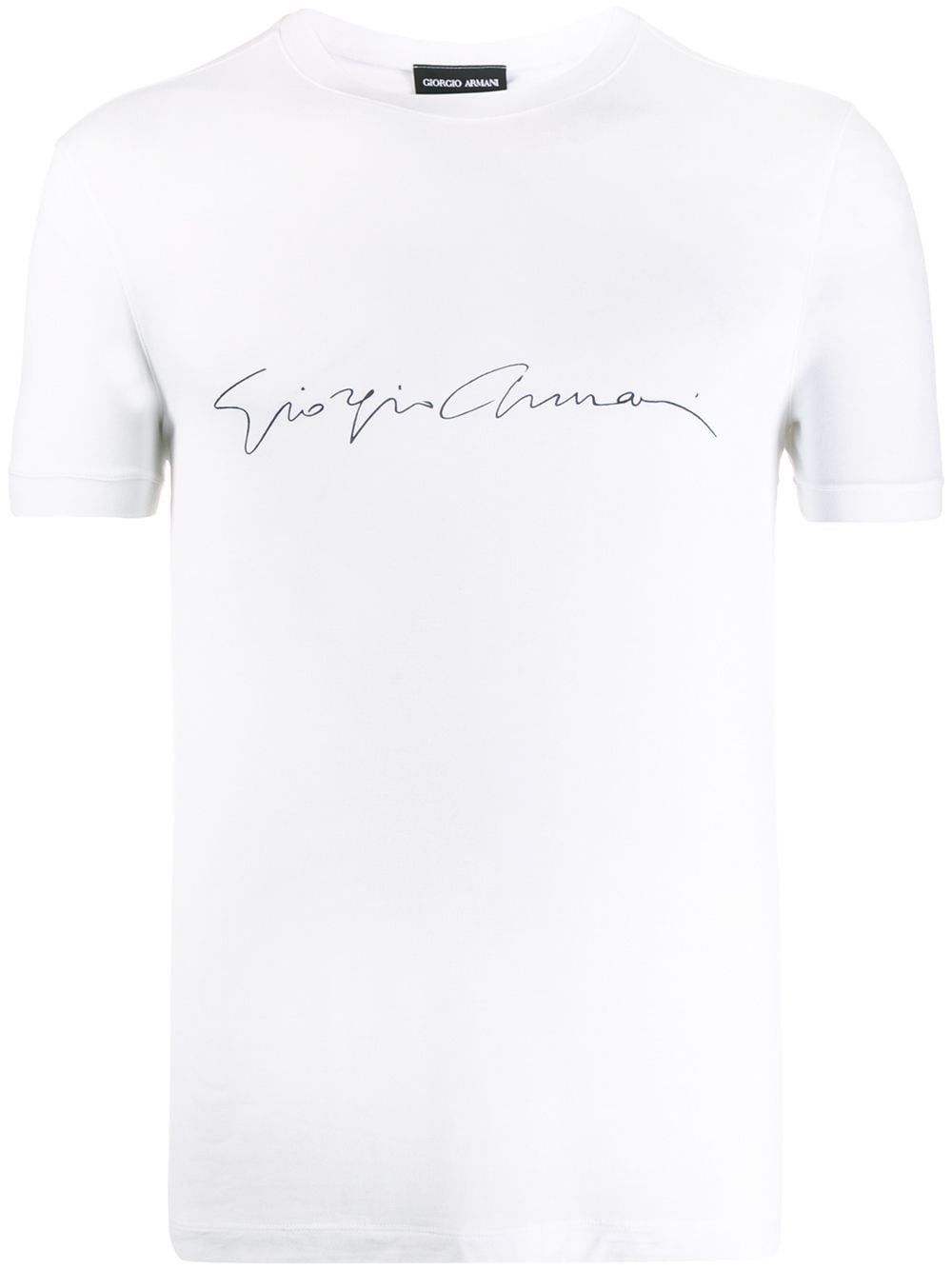 Giorgio Armani ASV STRETCH-VISCOSE T-SHIRT WITH SIGNATURE LOGO Size US XL / EU 56 / 4 - 1 Thumbnail
