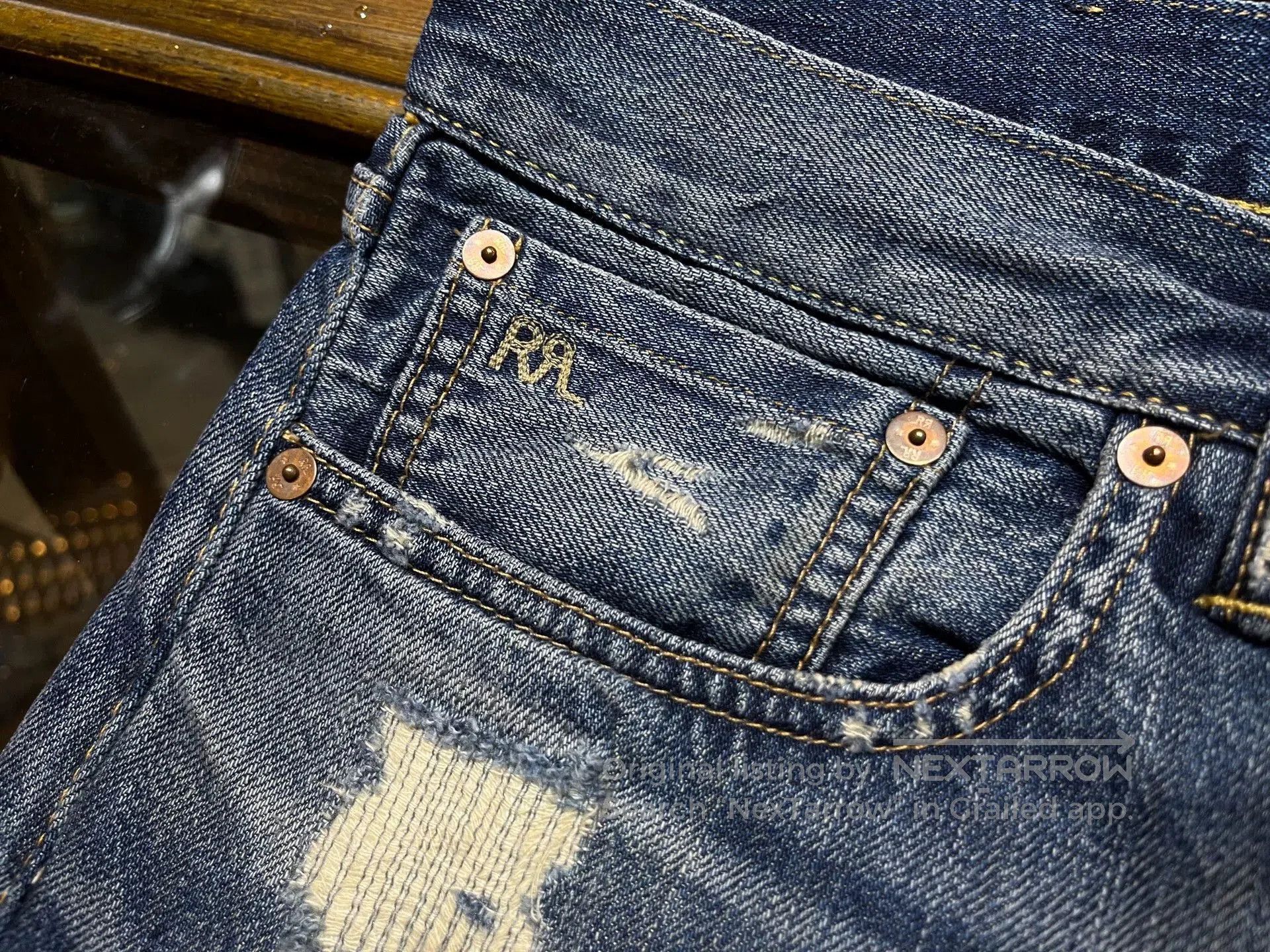 RRL Ralph Lauren distressed low-rise denim jeans by RRL. Size US 32 / EU 48 - 4 Thumbnail