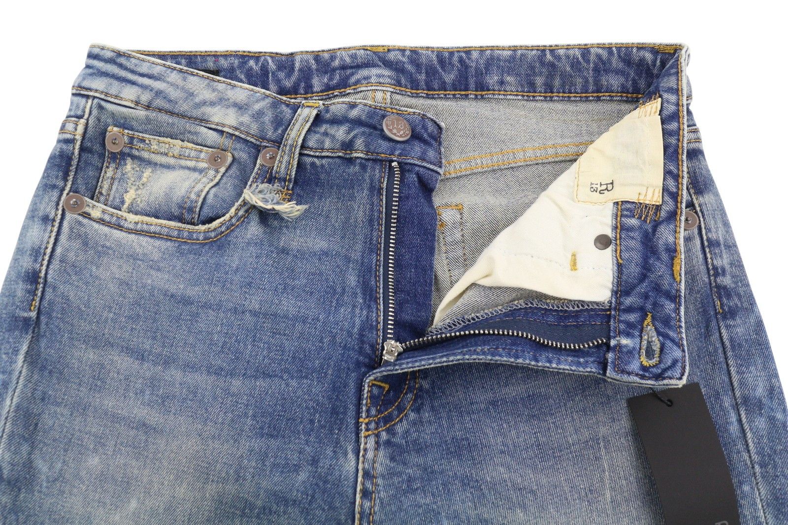 R13 KICK FIT 27 Kelly Faded Denim RRP699 87181 Size 27" / US 4 / IT 40 - 5 Thumbnail