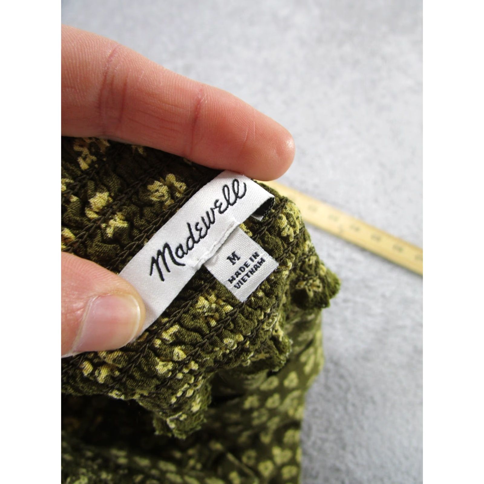 Madewell VINTAGE Madewell Women's Short A-Line Skirt Floral Green Brown Lightweight Viscose Size M Women Size 32" / US 10 / IT 46 - 5 Thumbnail