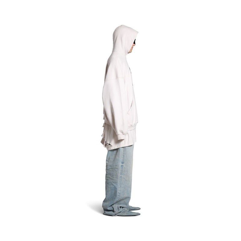 Balenciaga o1mt1gz0125 Lo_ve Hoodie Oversized in Off White Size US S / EU 44-46 / 1 - 4 Thumbnail