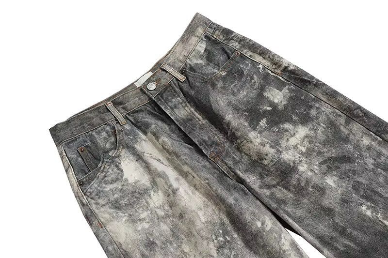 Japanese Brand × Jean Dirty Distressed Camo Design Jeans Denim y2k Size US 29 - 9 Thumbnail