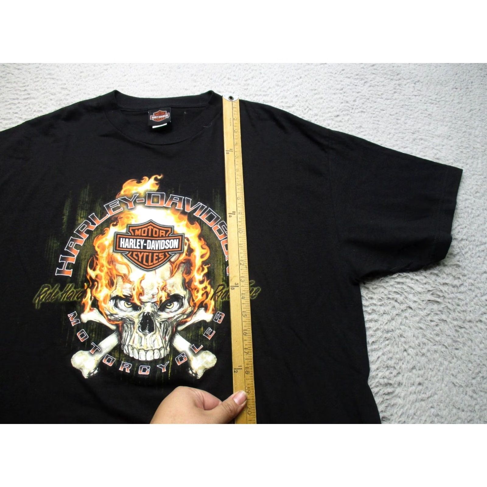 Harley Davidson Harley-Davidson Shirt Mens XL Black Flaming Skull Graphic Tee Size US XL / EU 56 / 4 - 5 Thumbnail