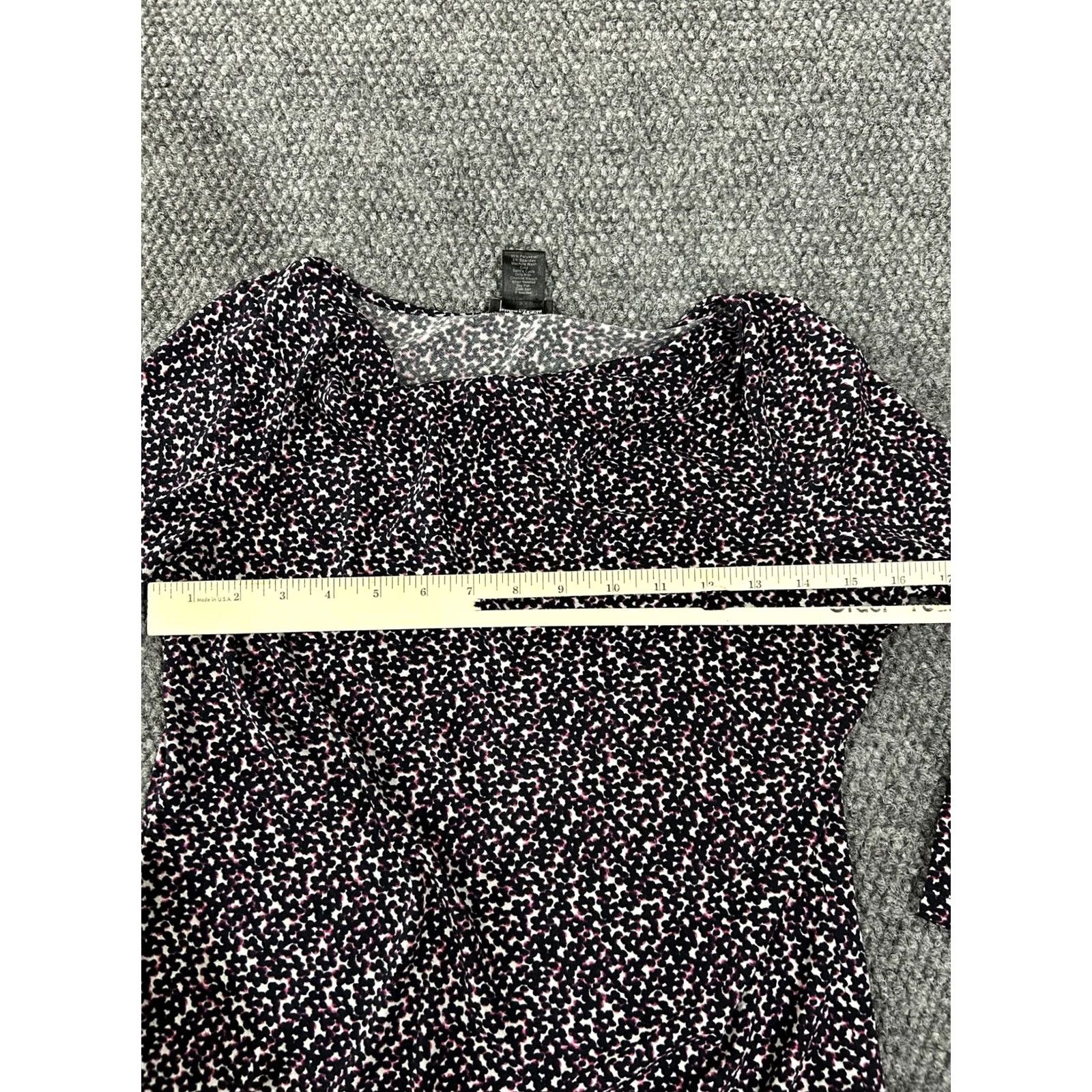 Ann Taylor VINTAGE Ann Taylor top Womens Petite Small Black Pink Abstract Print Knit Size S / US 4 / IT 40 - 5 Thumbnail
